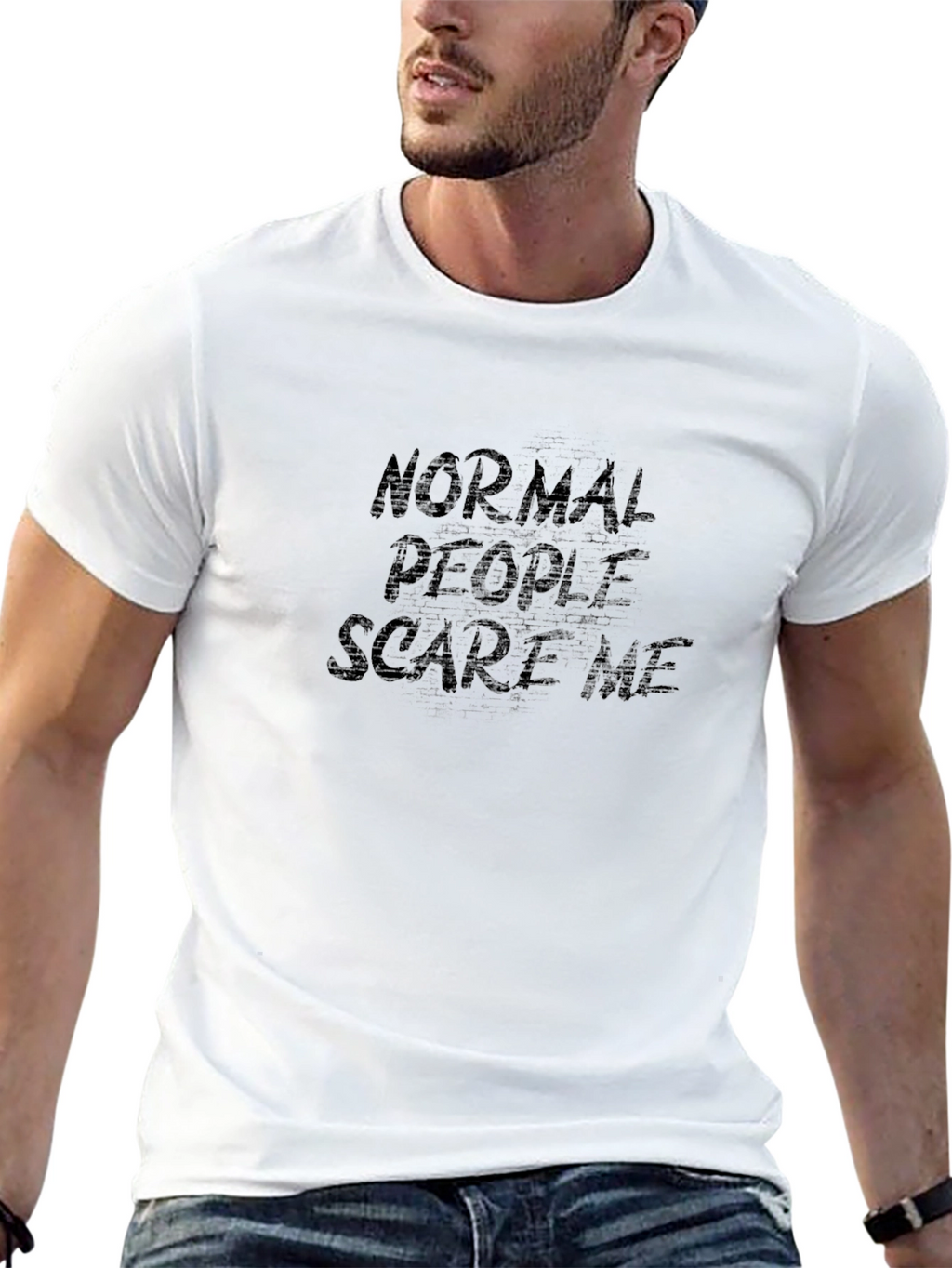 Normal People Scare Me Black Graphic Tee