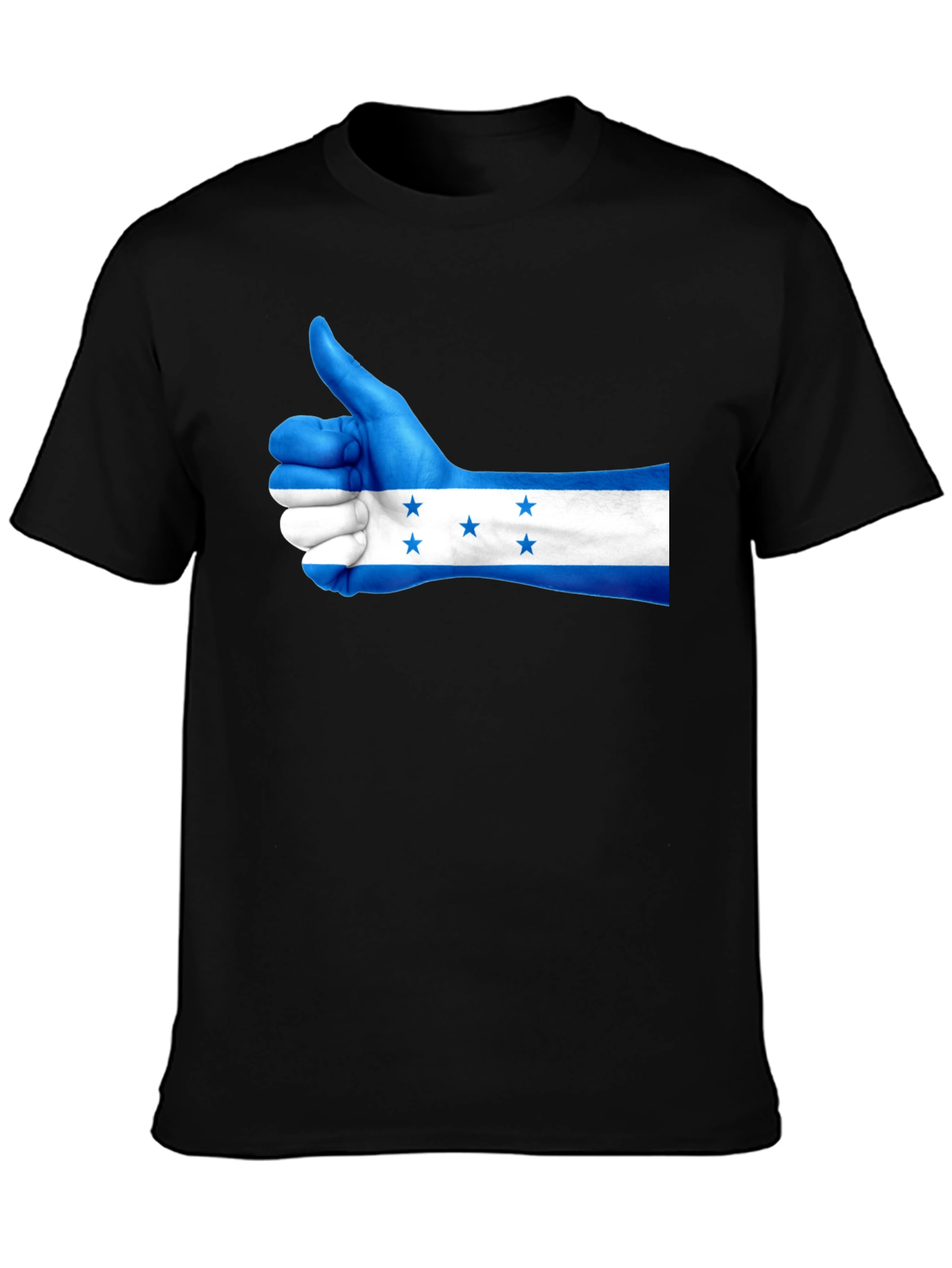 Honduras Flag Thumbs Up Graphic Tee - Black