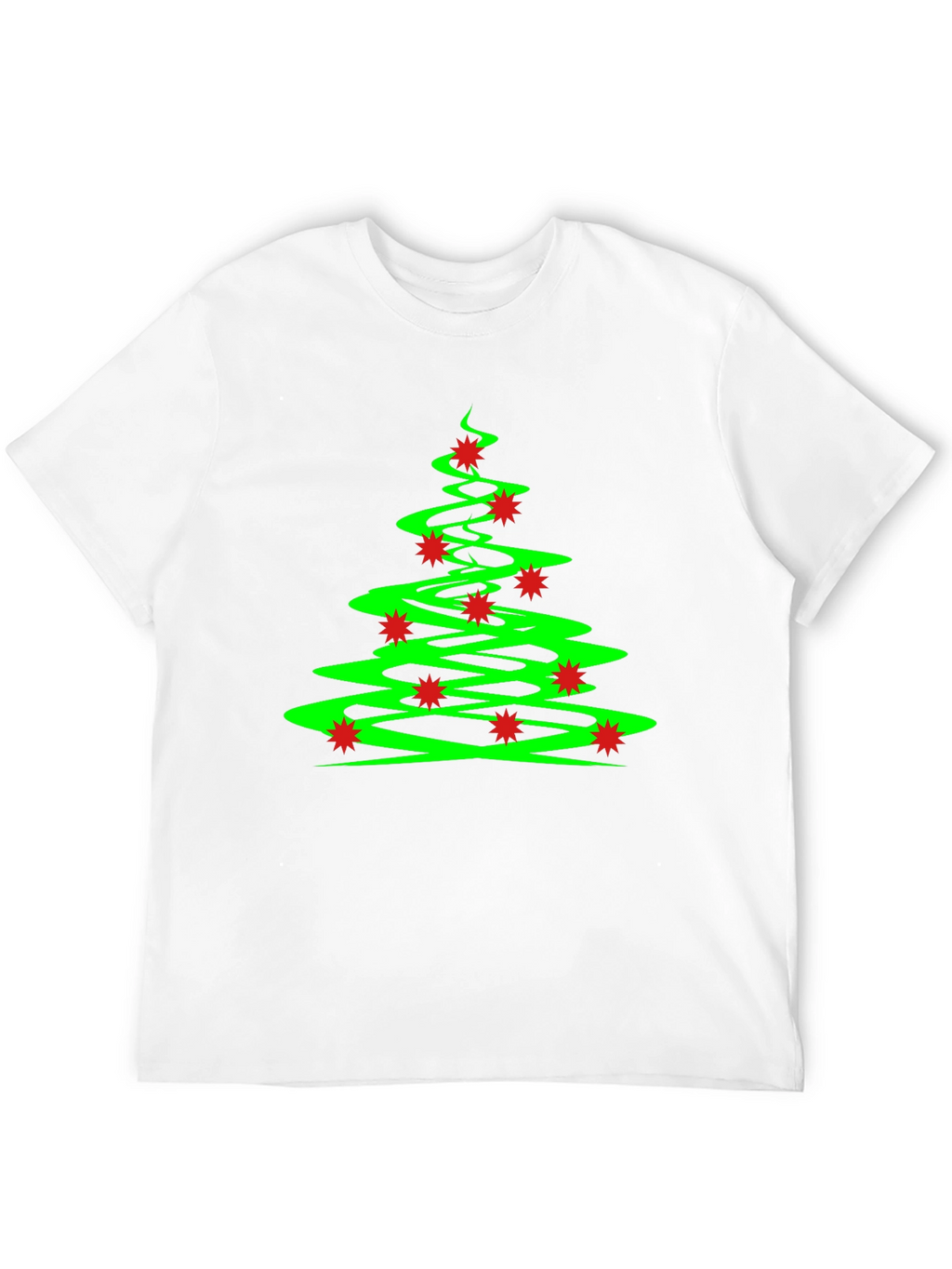 Festive Christmas Tree Graphic Tee - Black Cotton