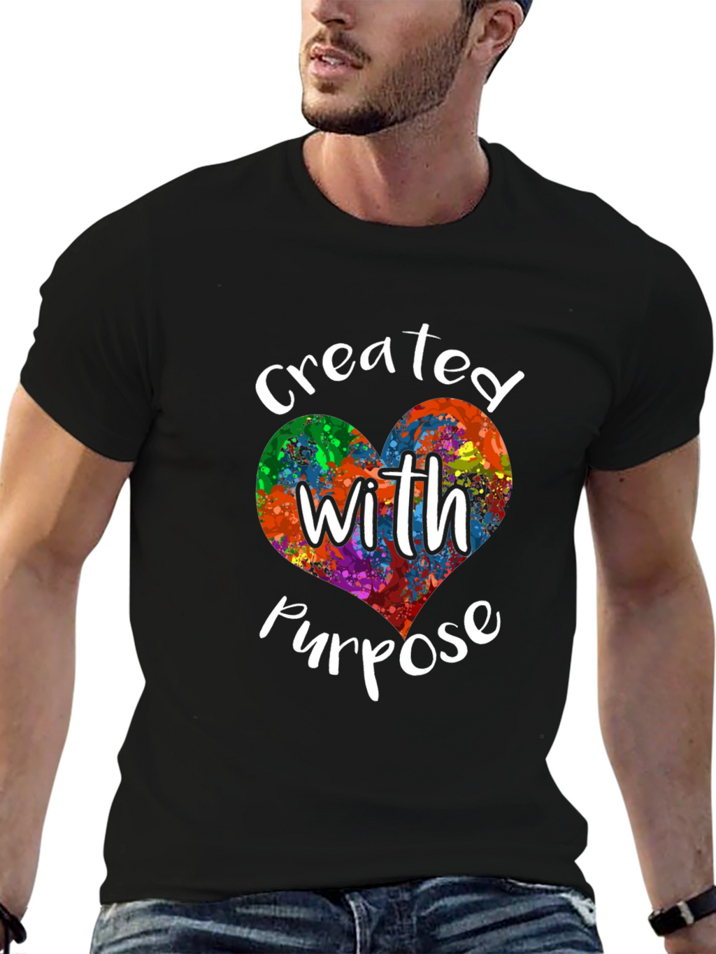 Created with Purpose Heart Graphic Tee