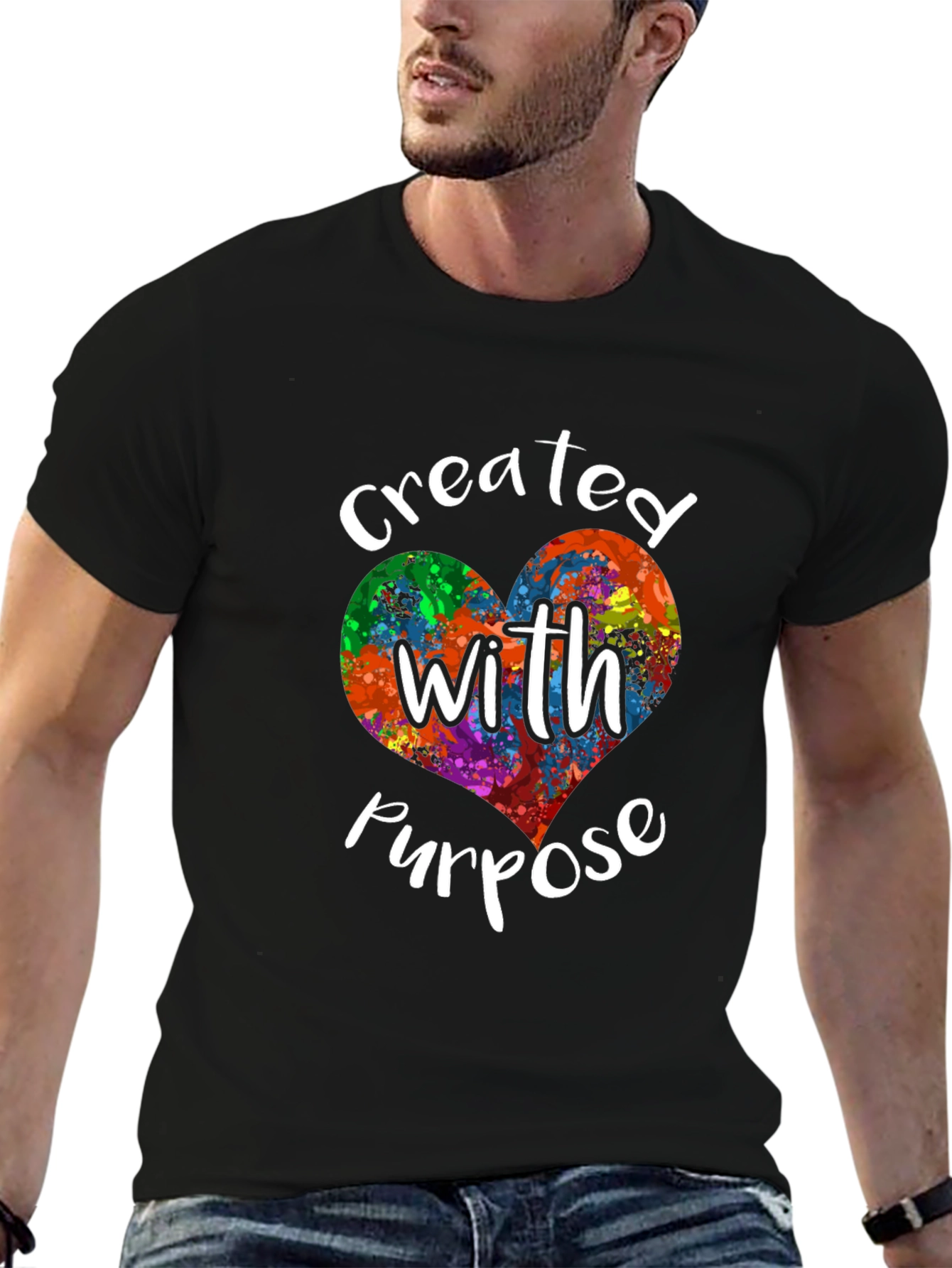 Created with Purpose Heart Graphic Tee