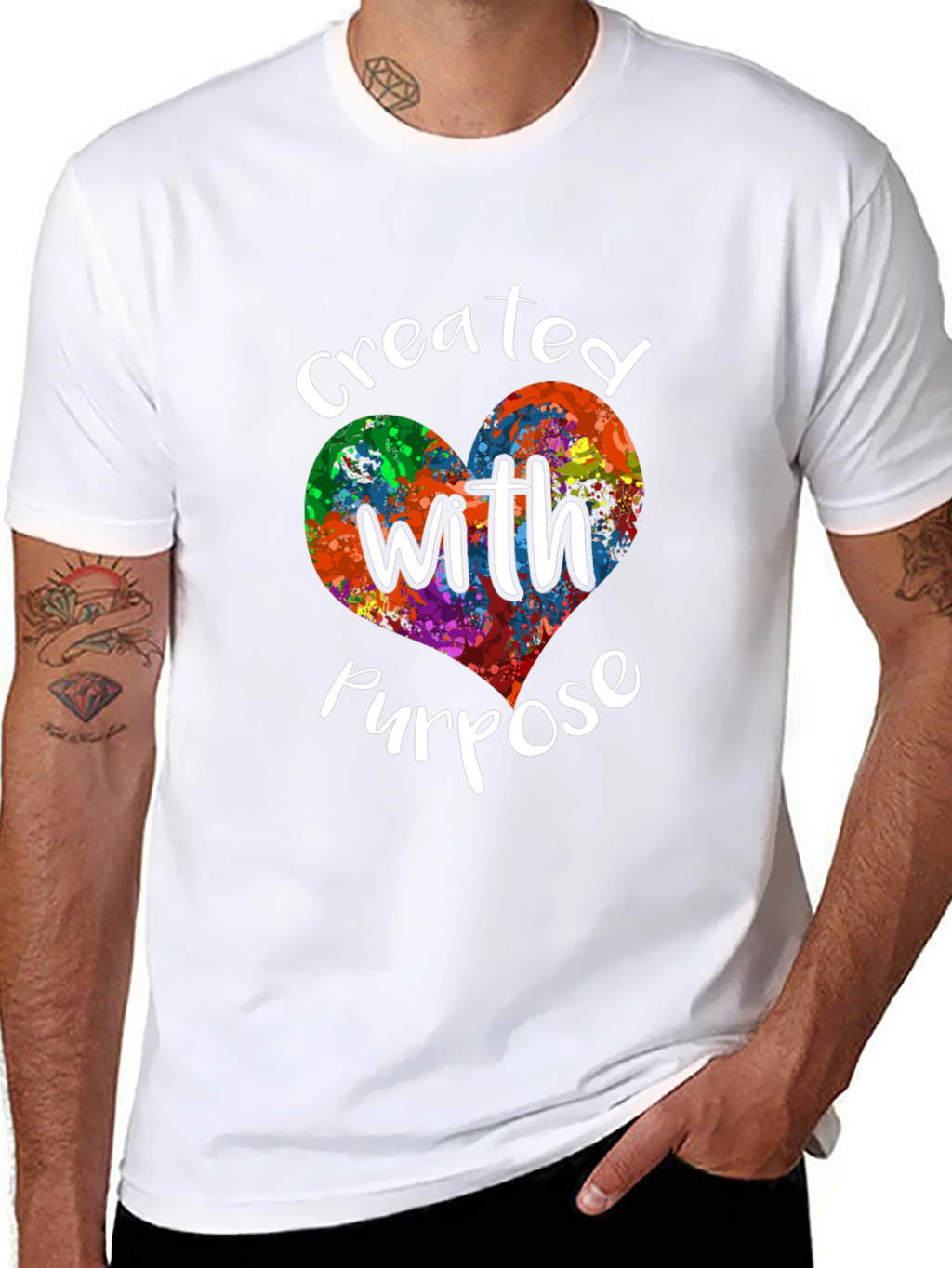 Created with Purpose Heart Graphic Tee