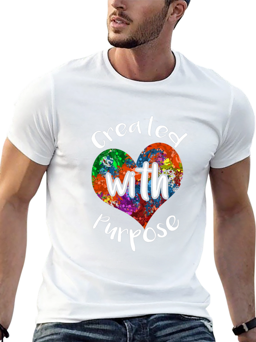 Created with Purpose Heart Graphic Tee