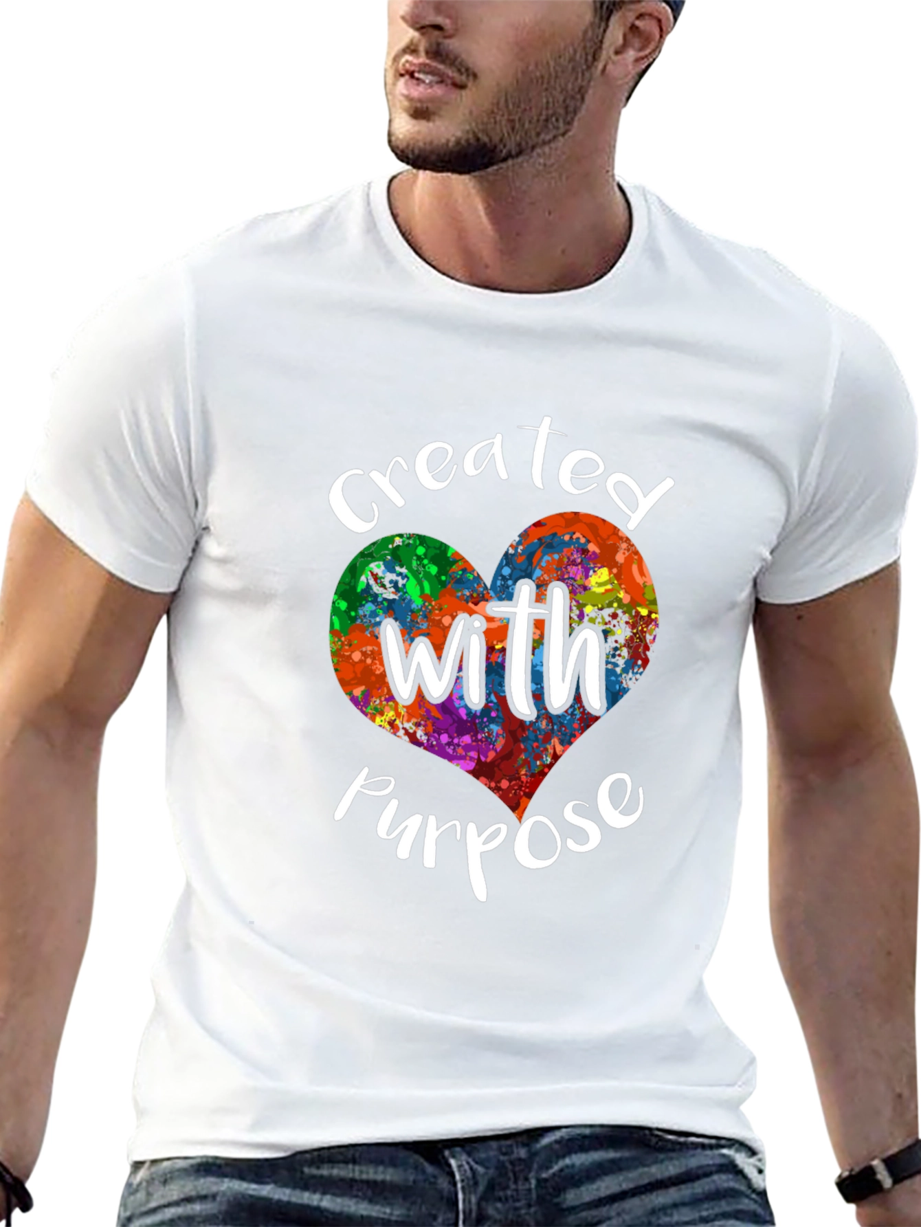 Created with Purpose Heart Graphic Tee