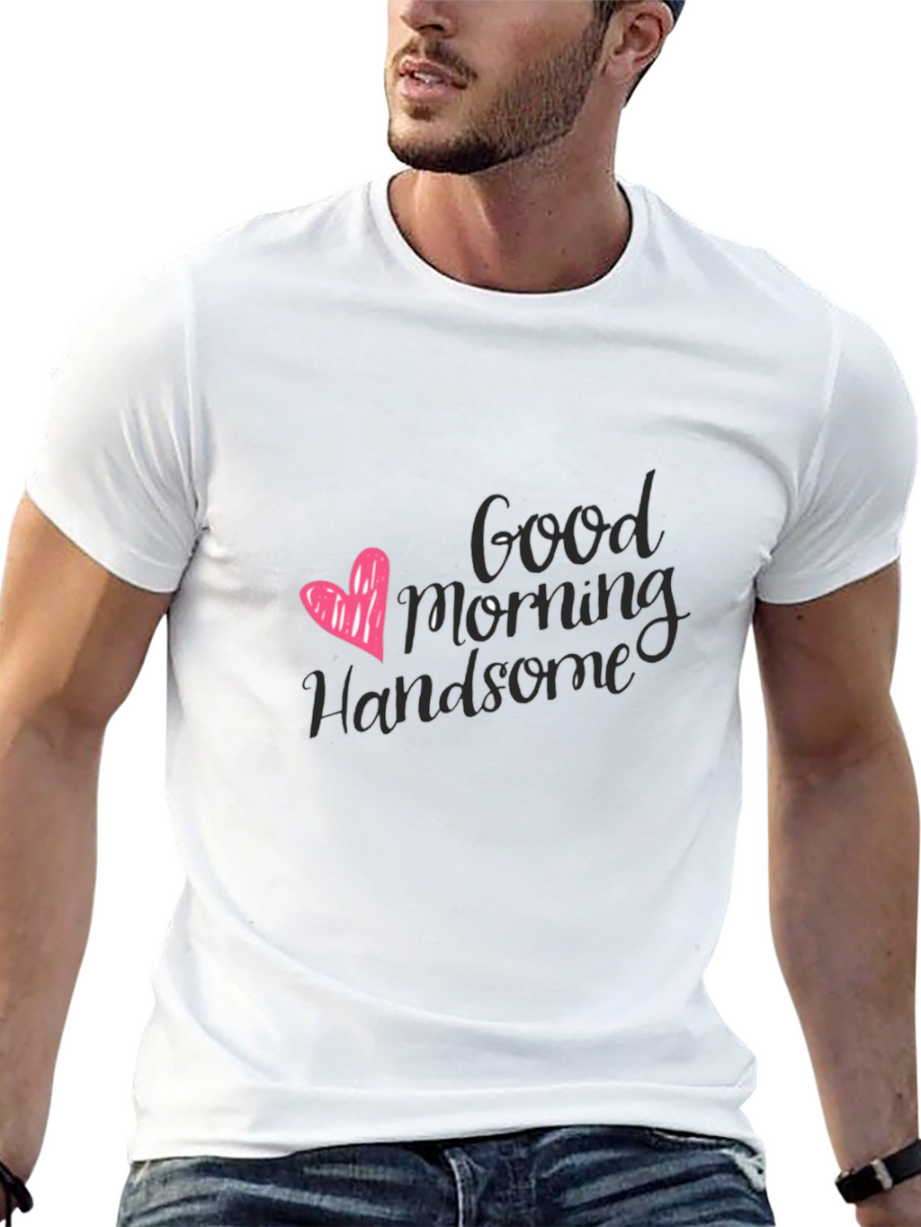 Good Morning Handsome Graphic Tee - Black