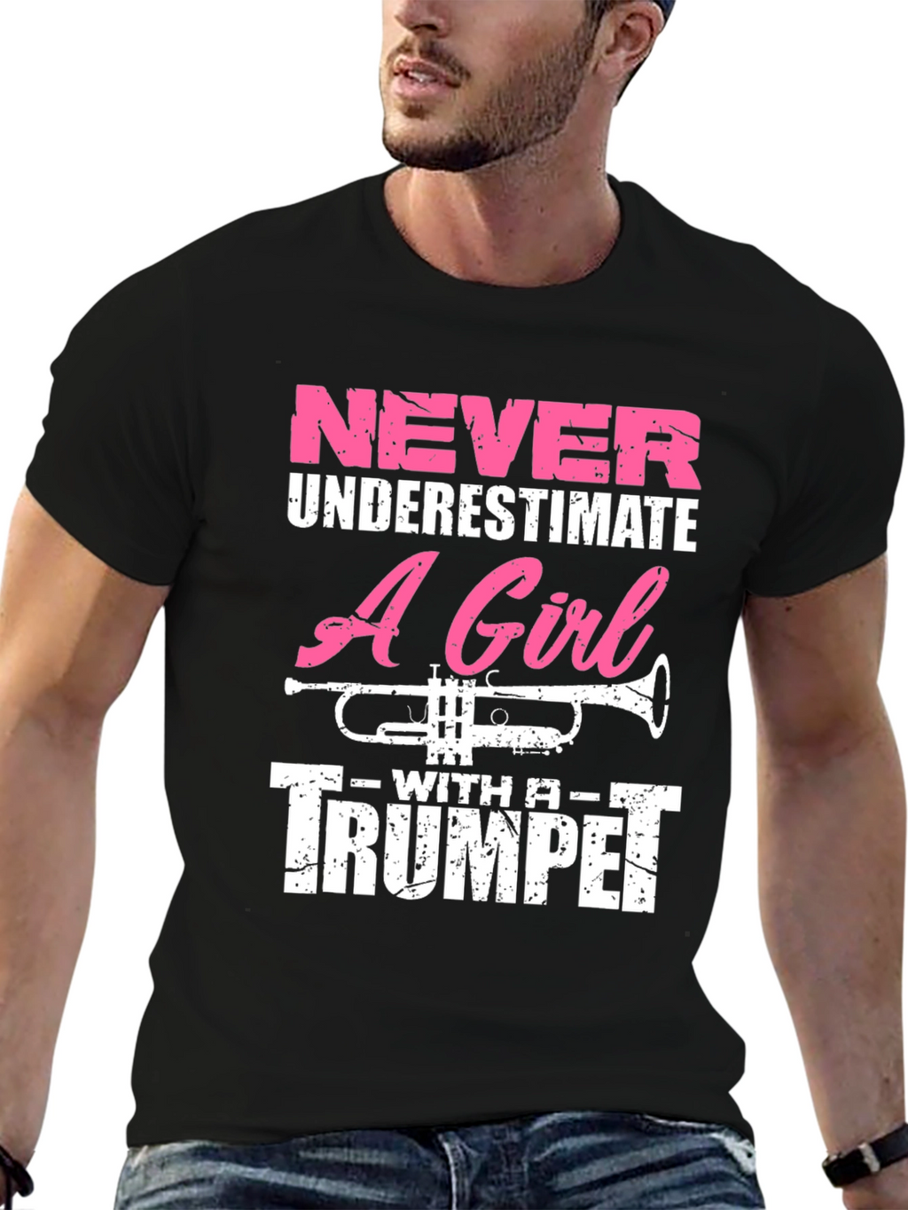 Never Underestimate Trumpet Girl T-Shirt