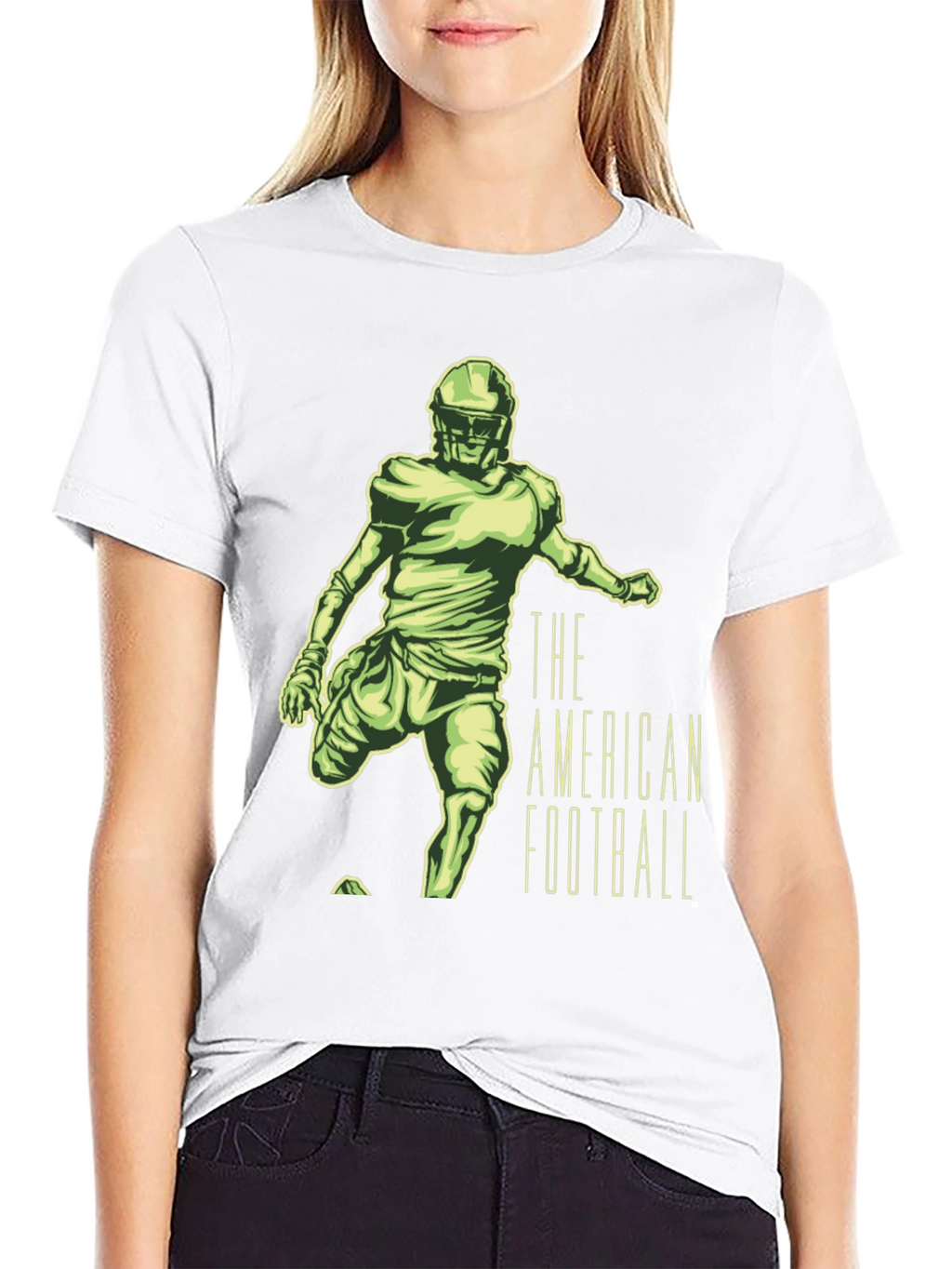 American Football Player Graphic Tee - Black