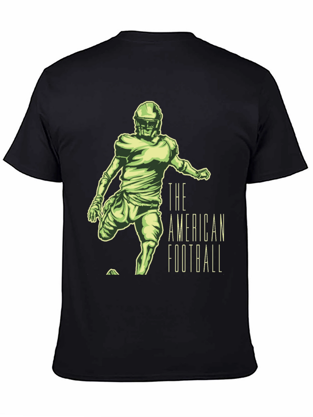 American Football Player Graphic Tee - Black