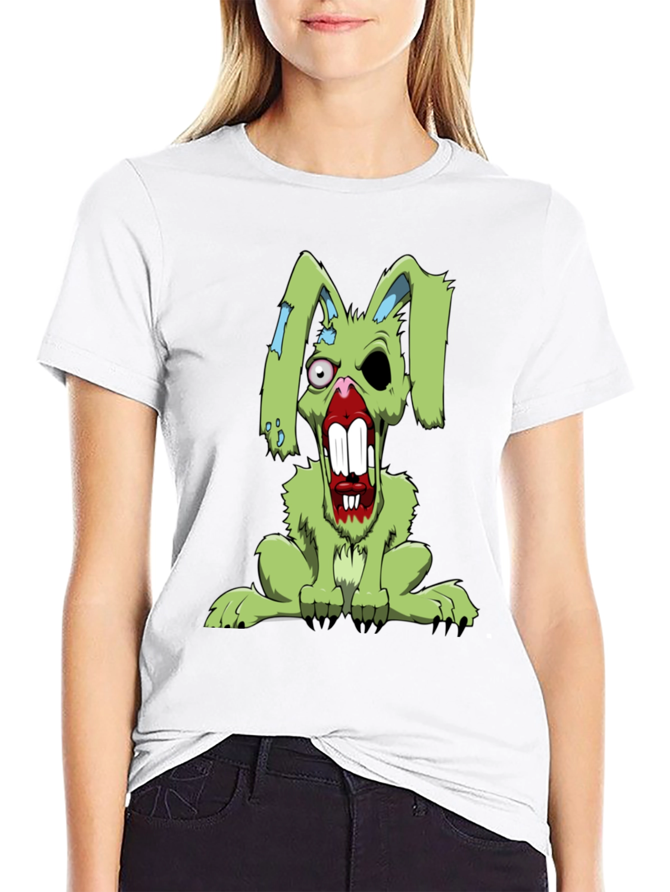 Zombie Rabbit T-Shirt - Scary Bunny Graphic Tee