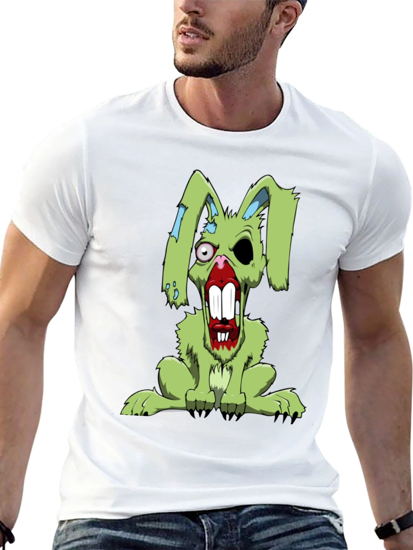 Zombie Rabbit T-Shirt - Scary Bunny Graphic Tee