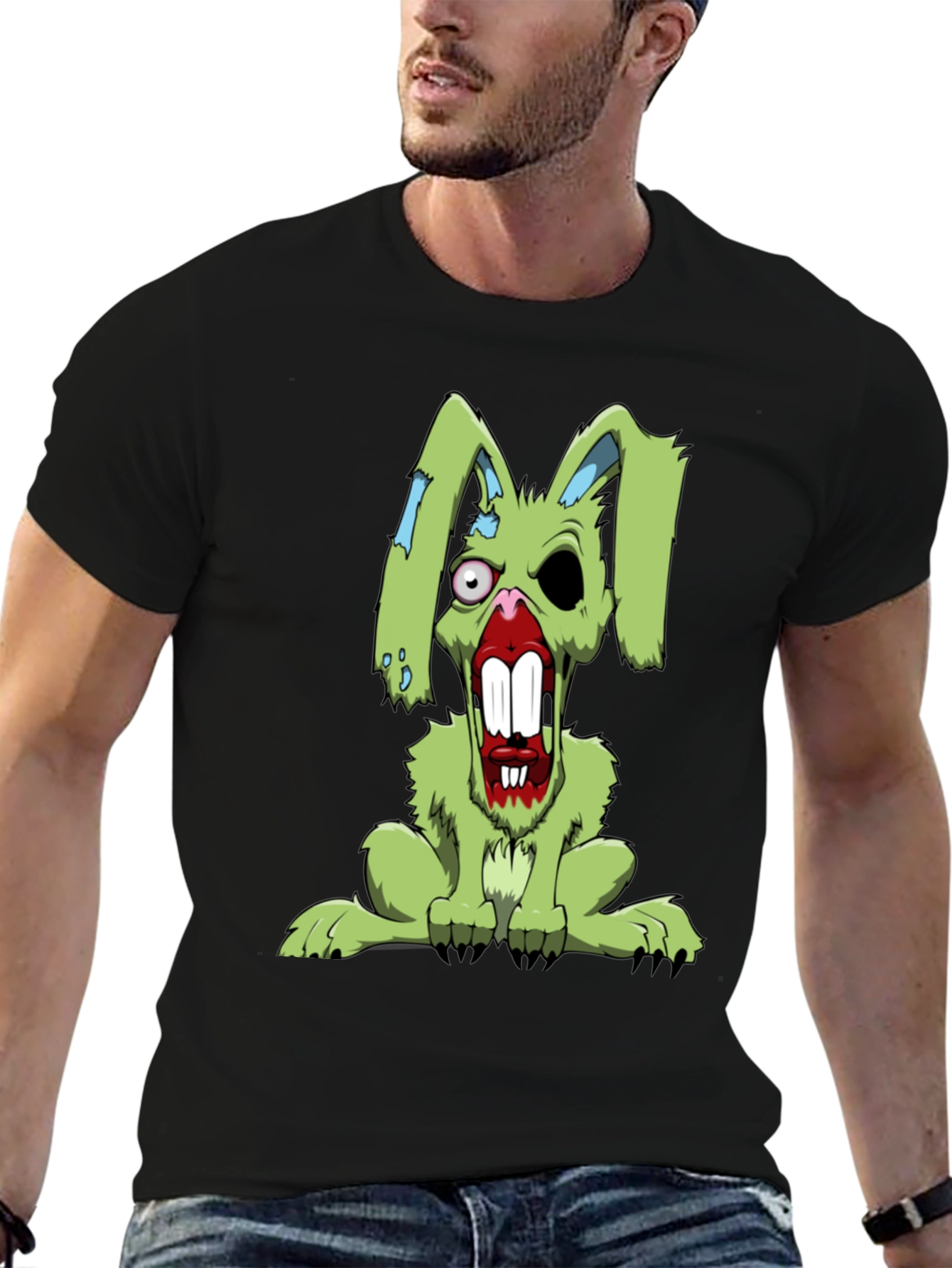 Zombie Rabbit T-Shirt - Scary Bunny Graphic Tee