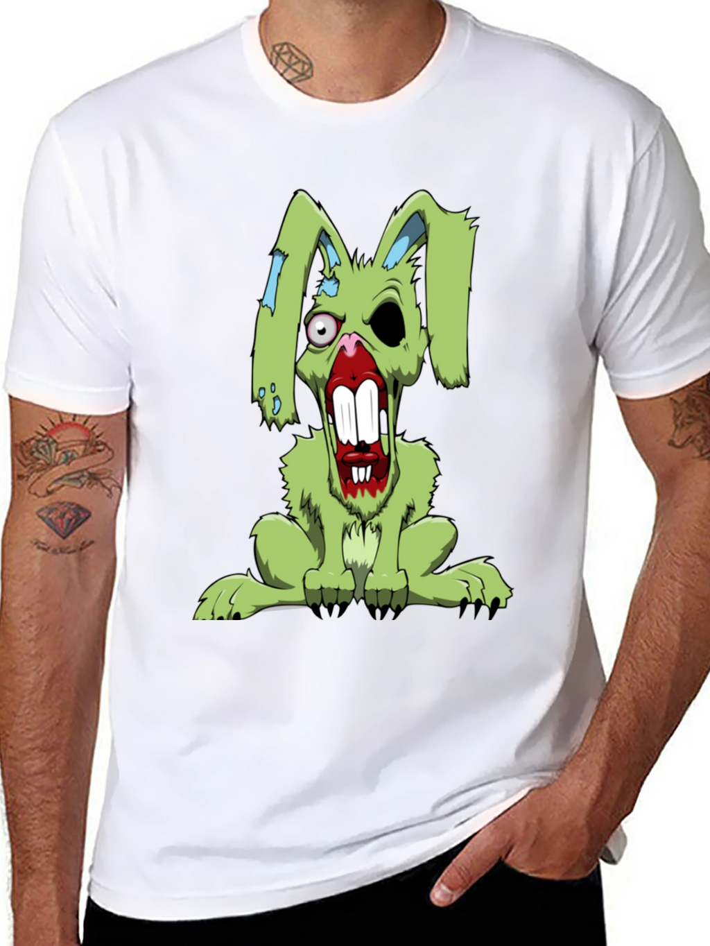 Zombie Rabbit T-Shirt - Scary Bunny Graphic Tee