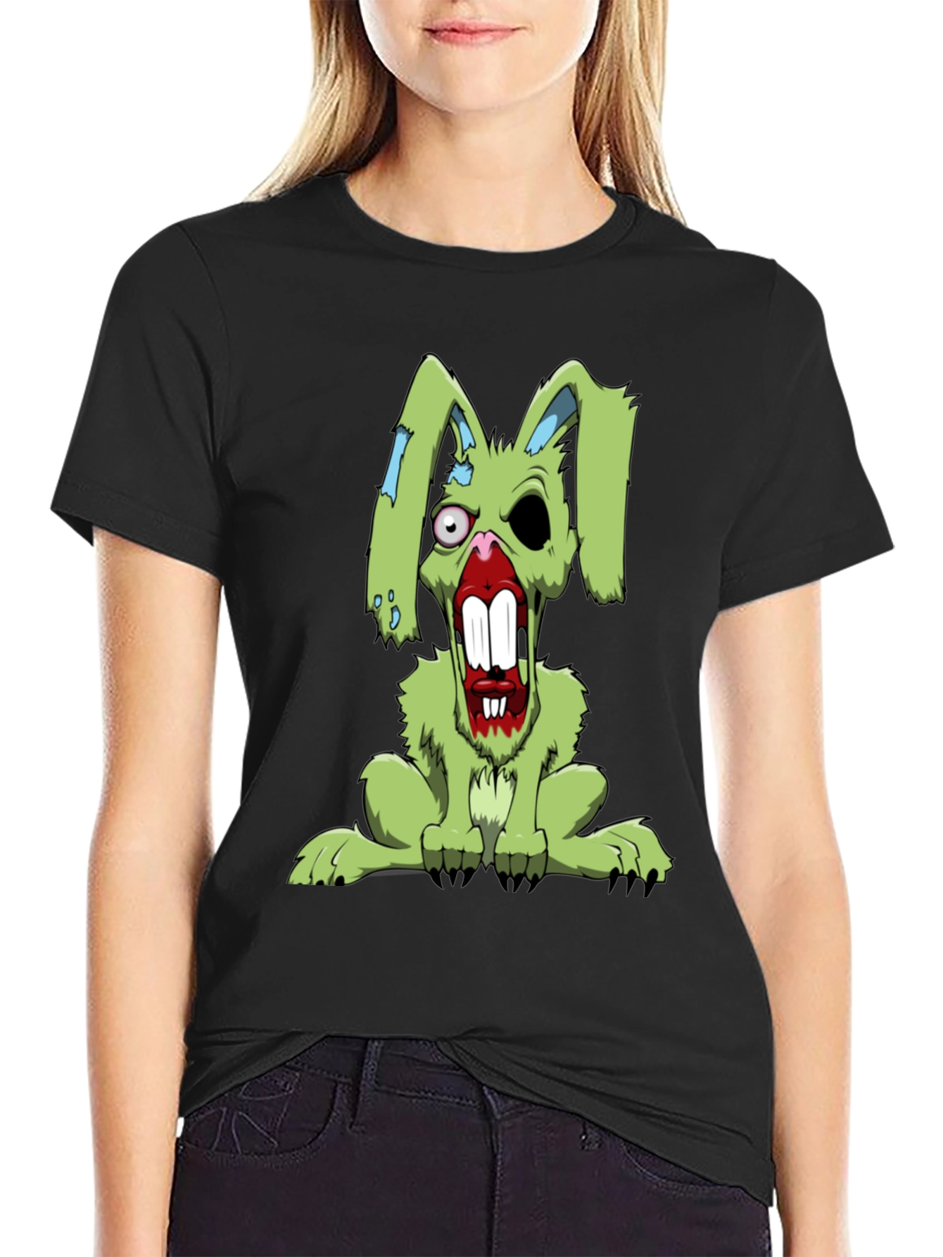 Zombie Rabbit T-Shirt - Scary Bunny Graphic Tee