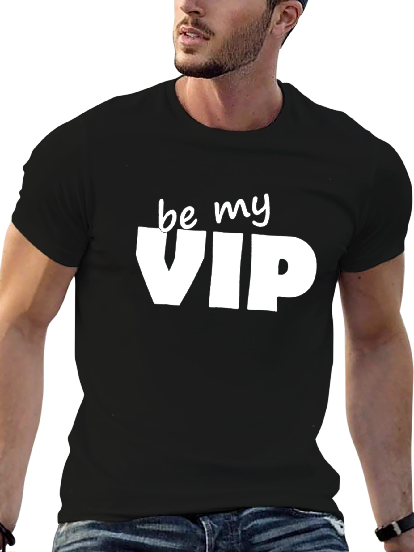 Be My VIP Graphic Tee - Black Crewneck T-Shirt