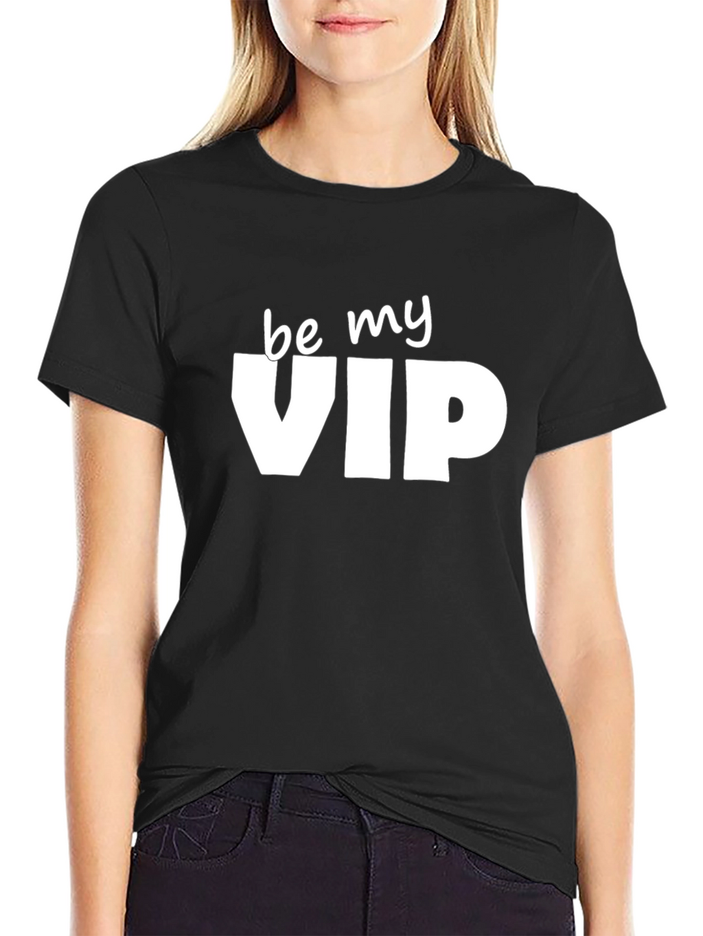 Be My VIP Graphic Tee - Black Crewneck T-Shirt