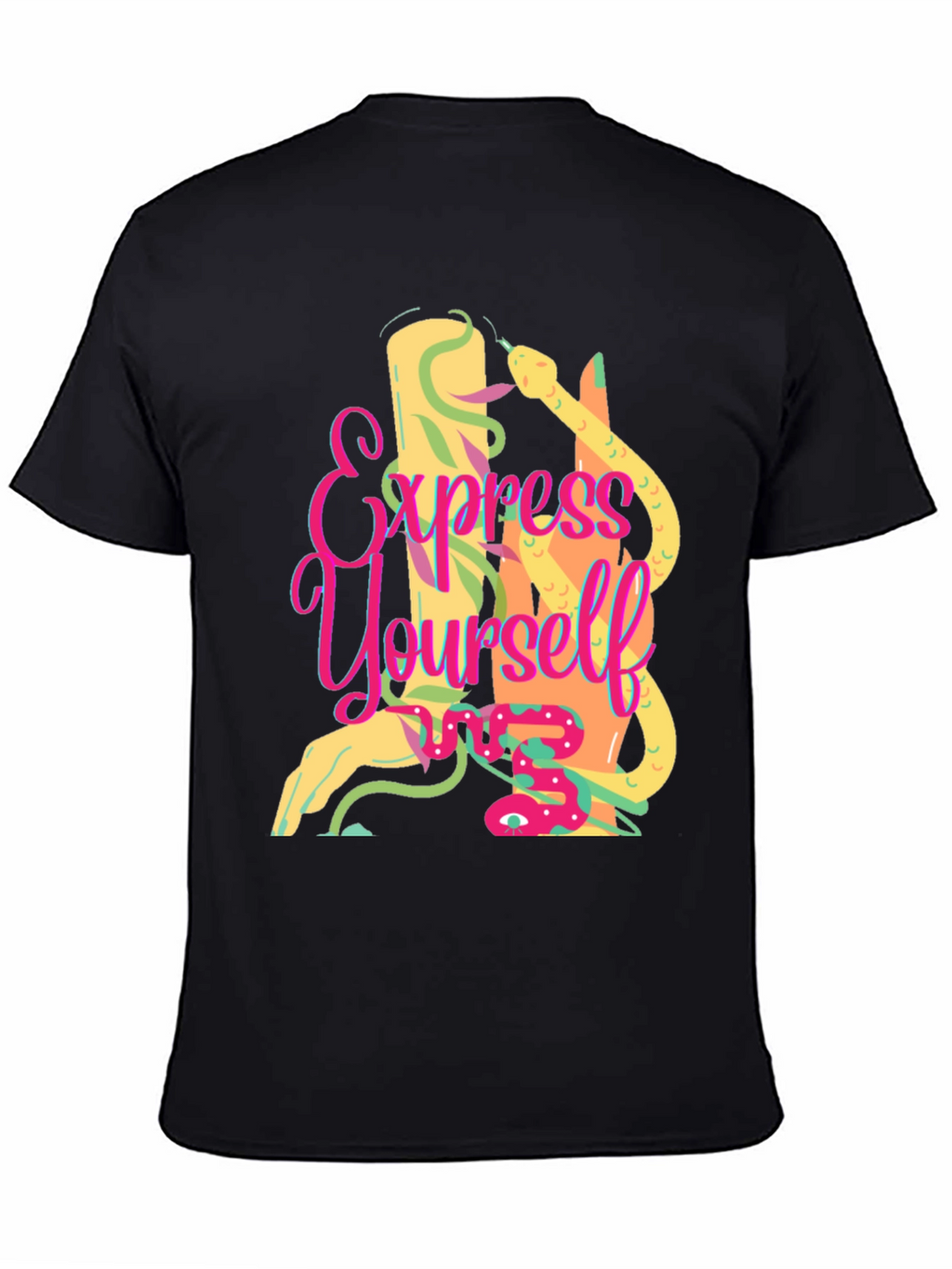 Express Yourself Graphic Tee - Black Cotton T-Shirt