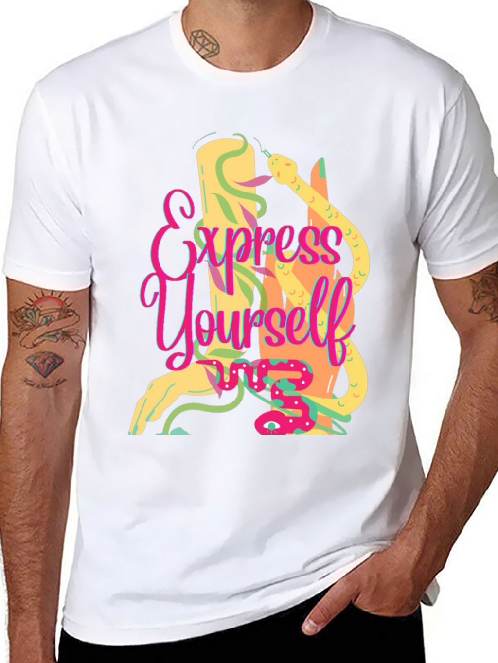 Express Yourself Graphic Tee - Black Cotton T-Shirt