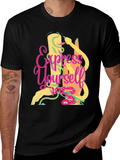 Express Yourself Graphic Tee - Black Cotton T-Shirt