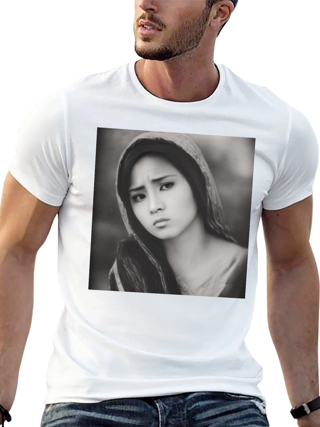 Monochrome Portrait Tee - Classic Style