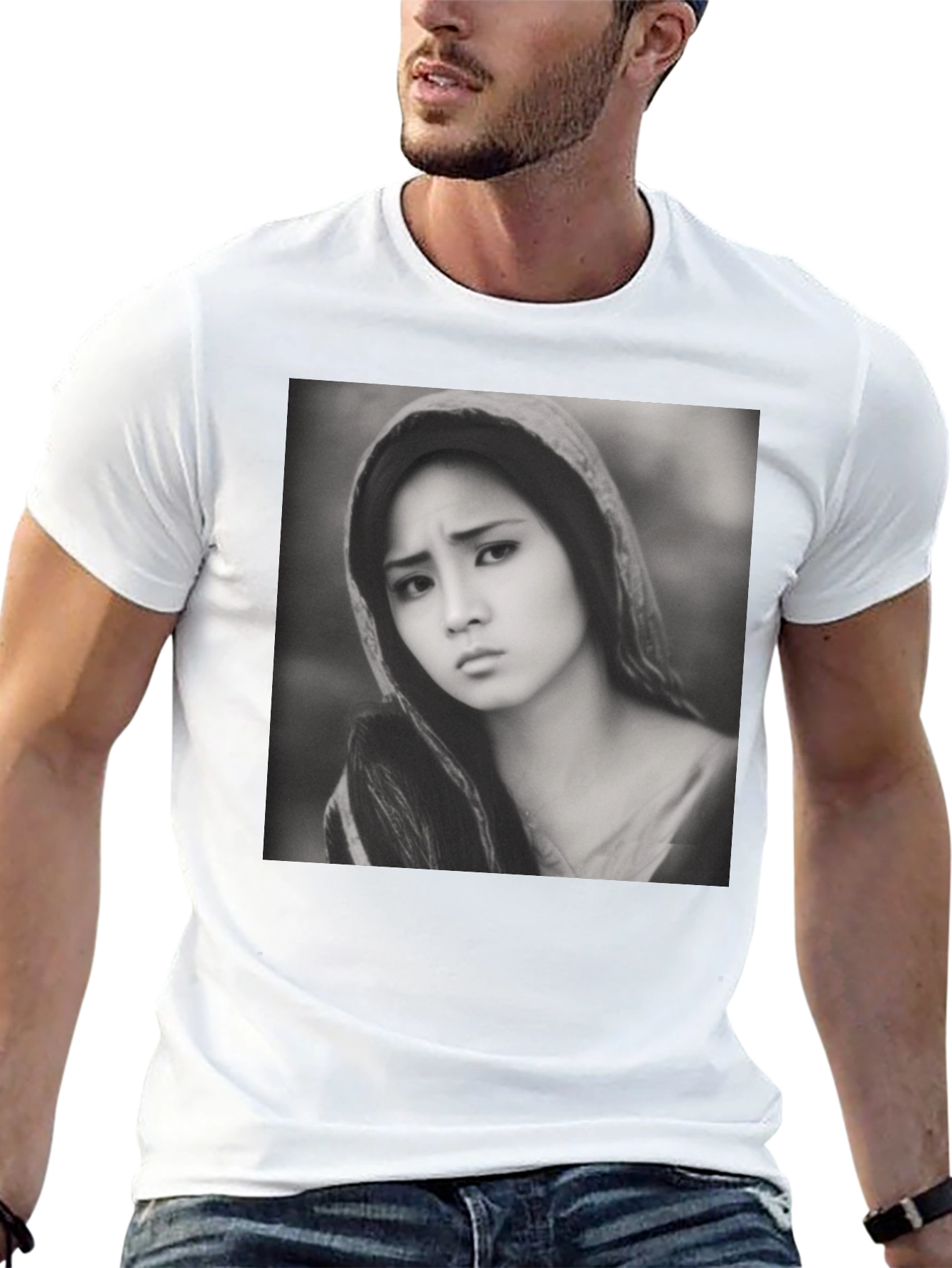 Monochrome Portrait Tee - Classic Style