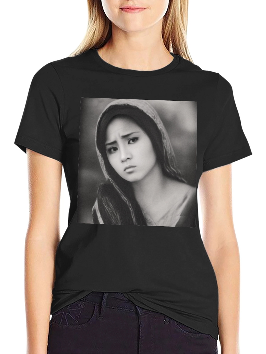 Monochrome Portrait Tee - Classic Style