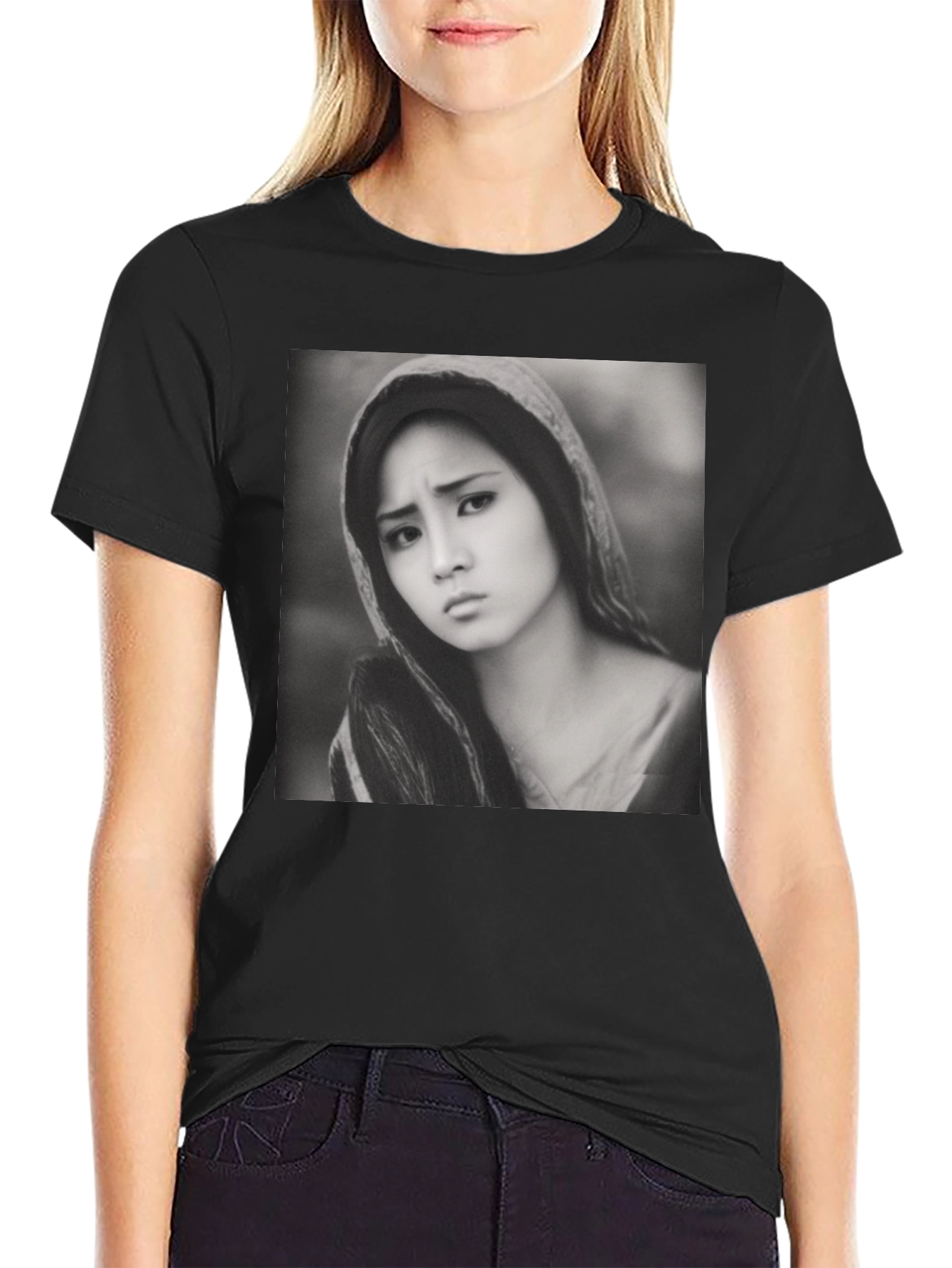 Monochrome Portrait Tee - Classic Style