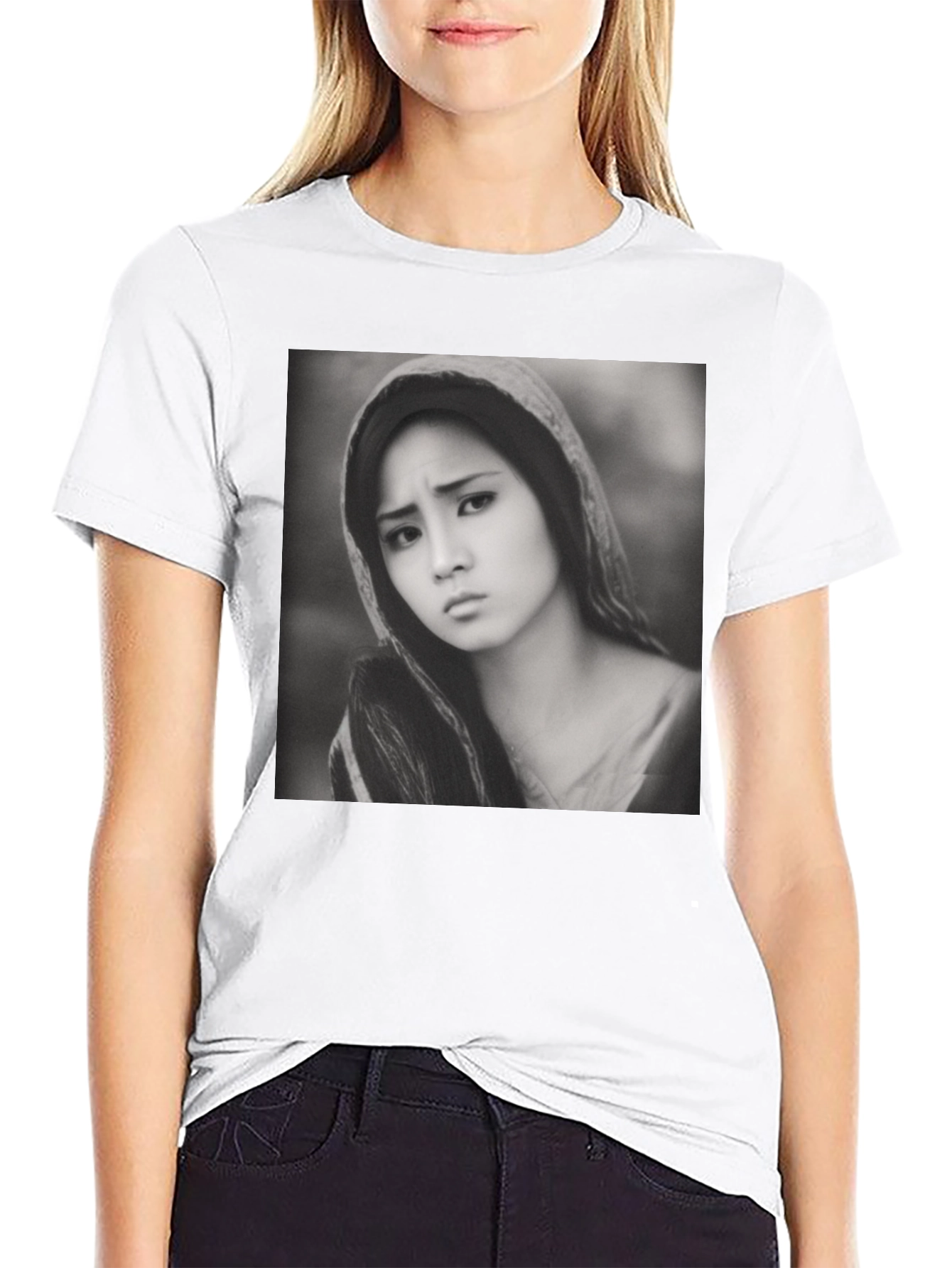Monochrome Portrait Tee - Classic Style