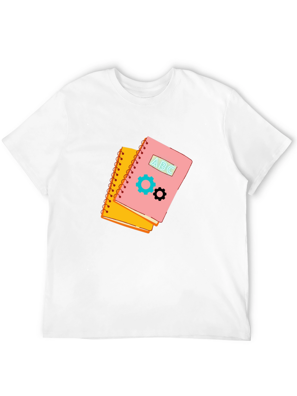 Notebook Gears Graphic Black Tee - Stylish & Unique