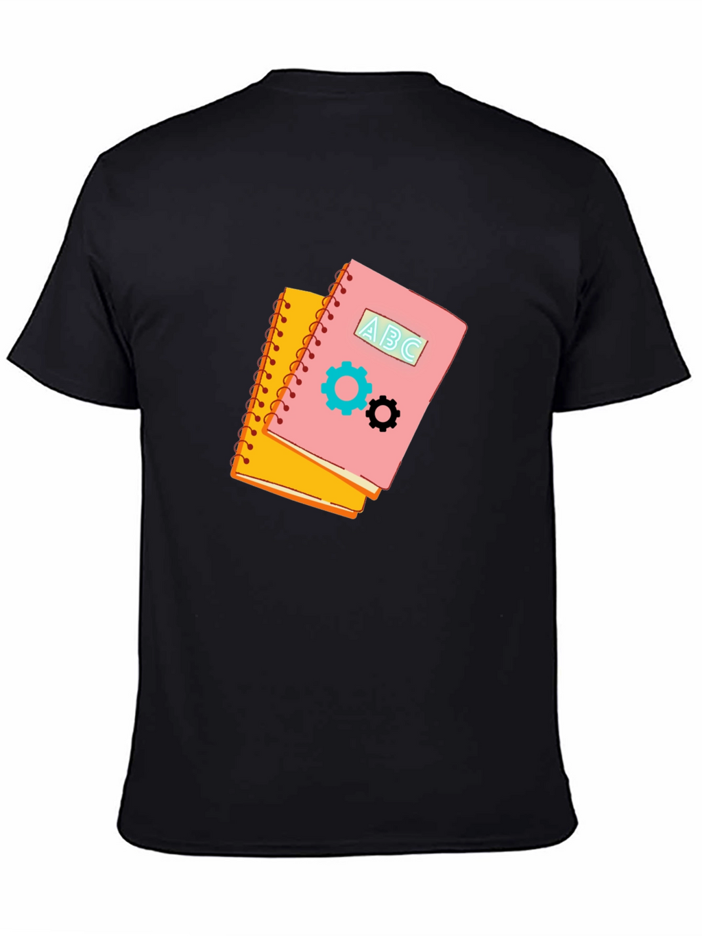 Notebook Gears Graphic Black Tee - Stylish & Unique