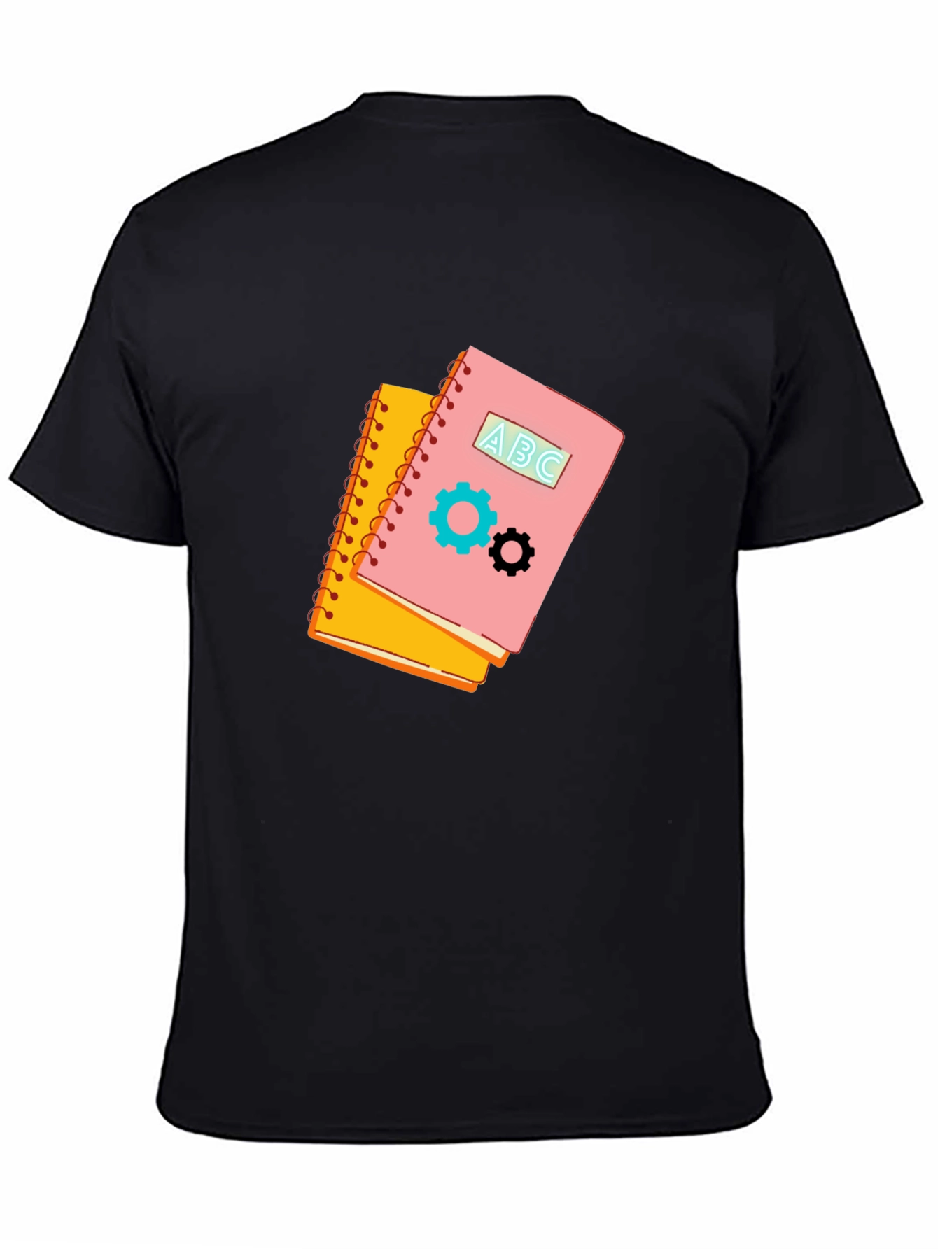 Notebook Gears Graphic Black Tee - Stylish & Unique