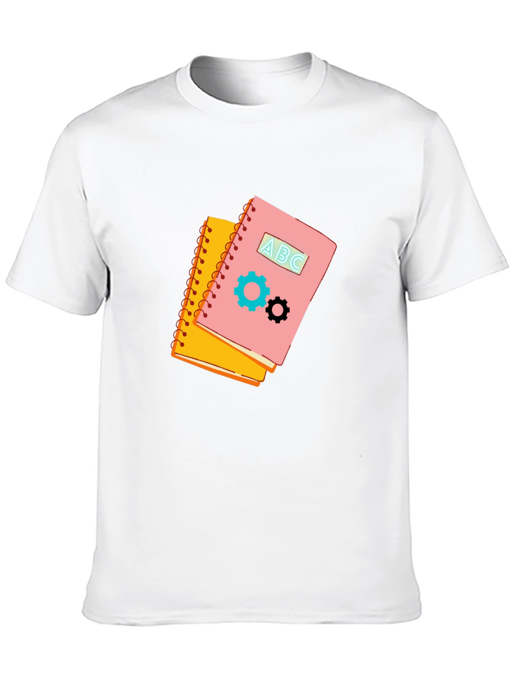 Notebook Gears Graphic Black Tee - Stylish & Unique