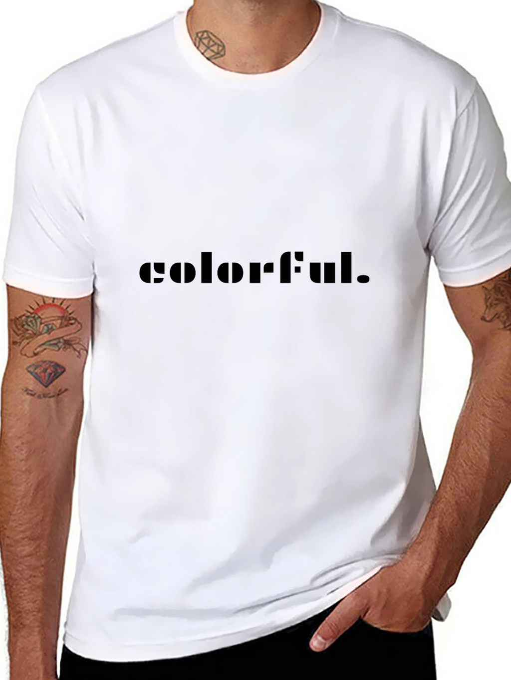 Colorful Graphic Black T-Shirt