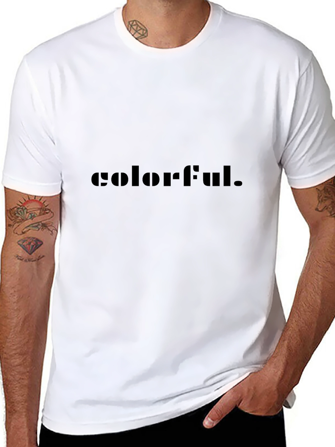Colorful Graphic Black T-Shirt