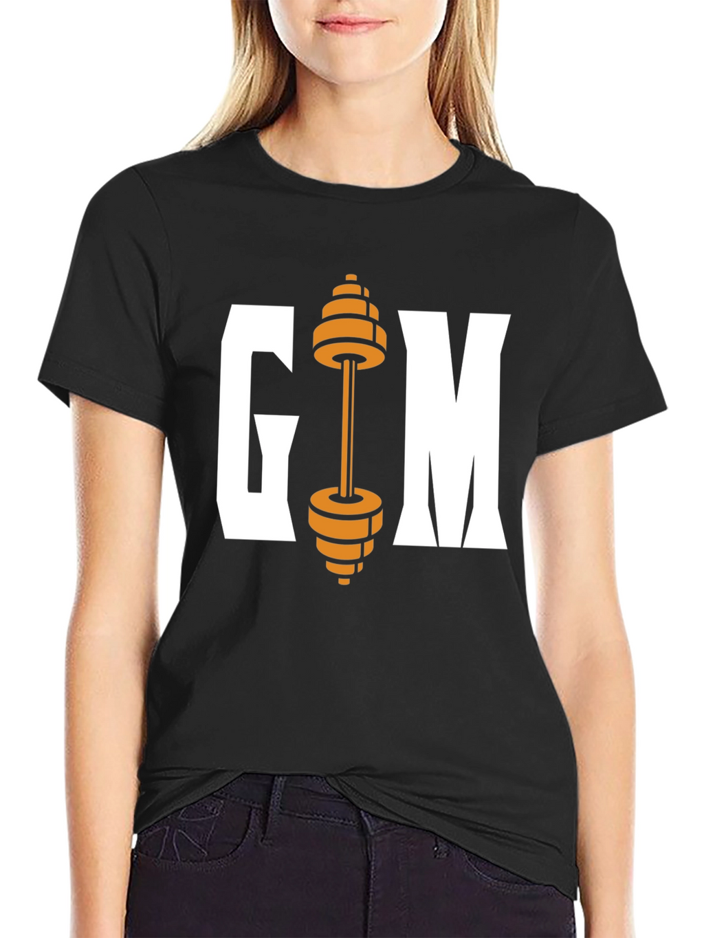 Gym Weights Graphic Tee - Black Cotton T-Shirt