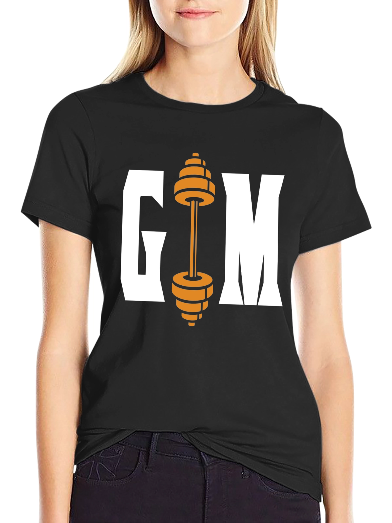 Gym Weights Graphic Tee - Black Cotton T-Shirt