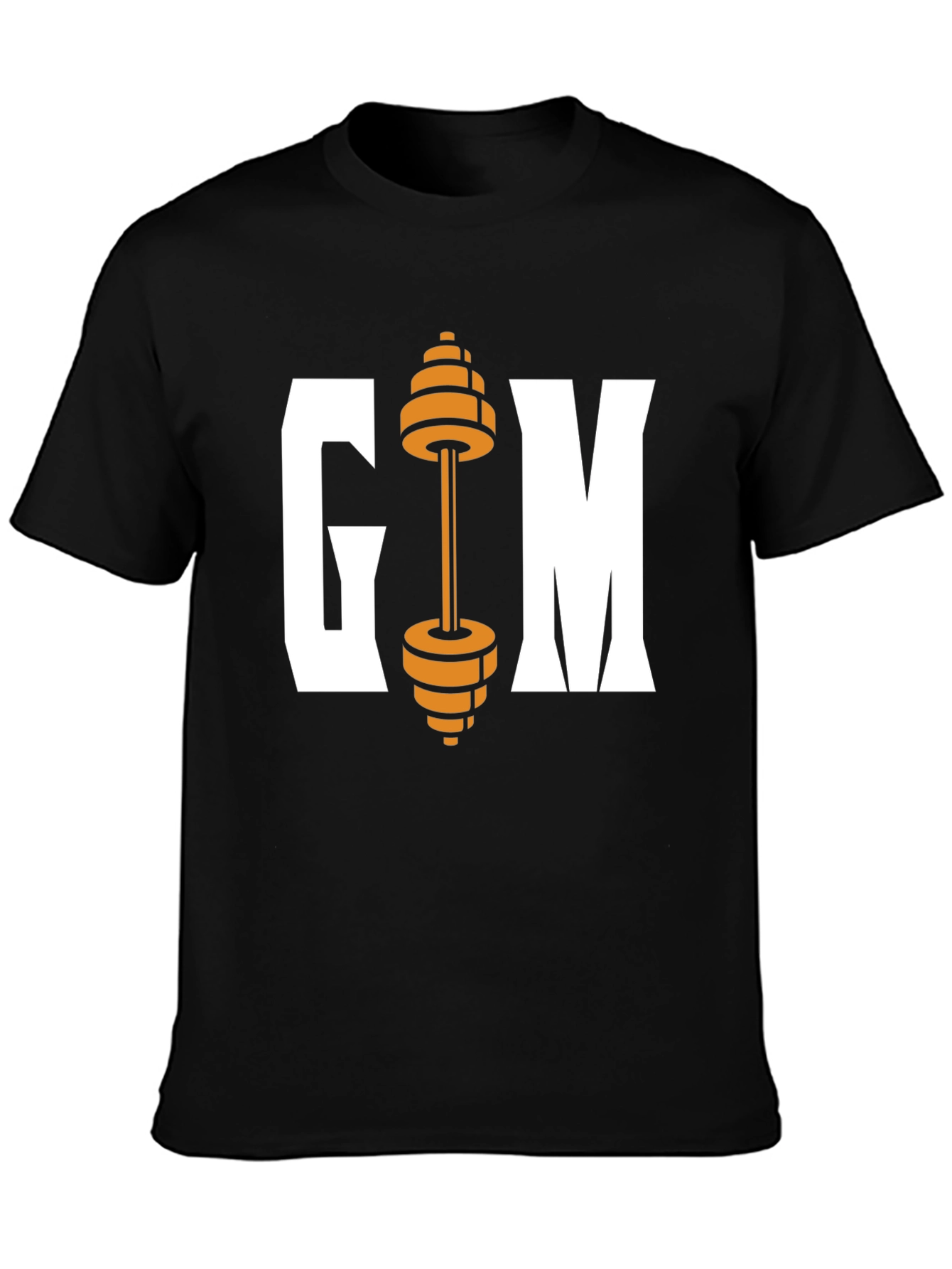 Gym Weights Graphic Tee - Black Cotton T-Shirt