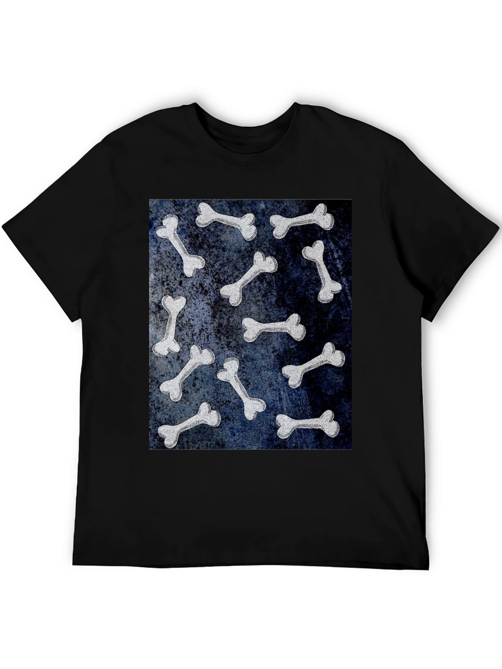 Bone Pattern Black T-Shirt