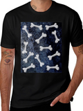 Bone Pattern Black T-Shirt