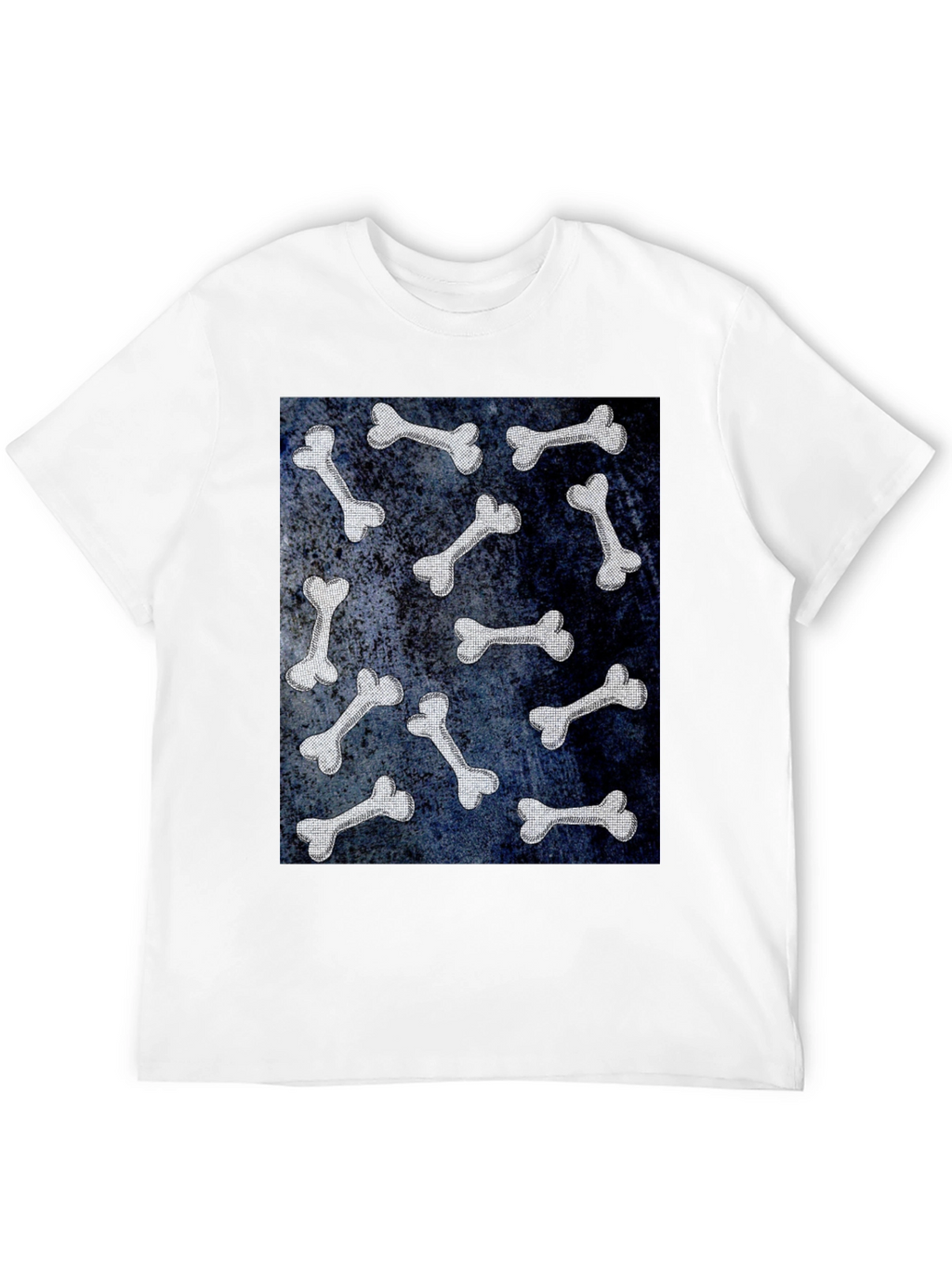 Bone Pattern Black T-Shirt