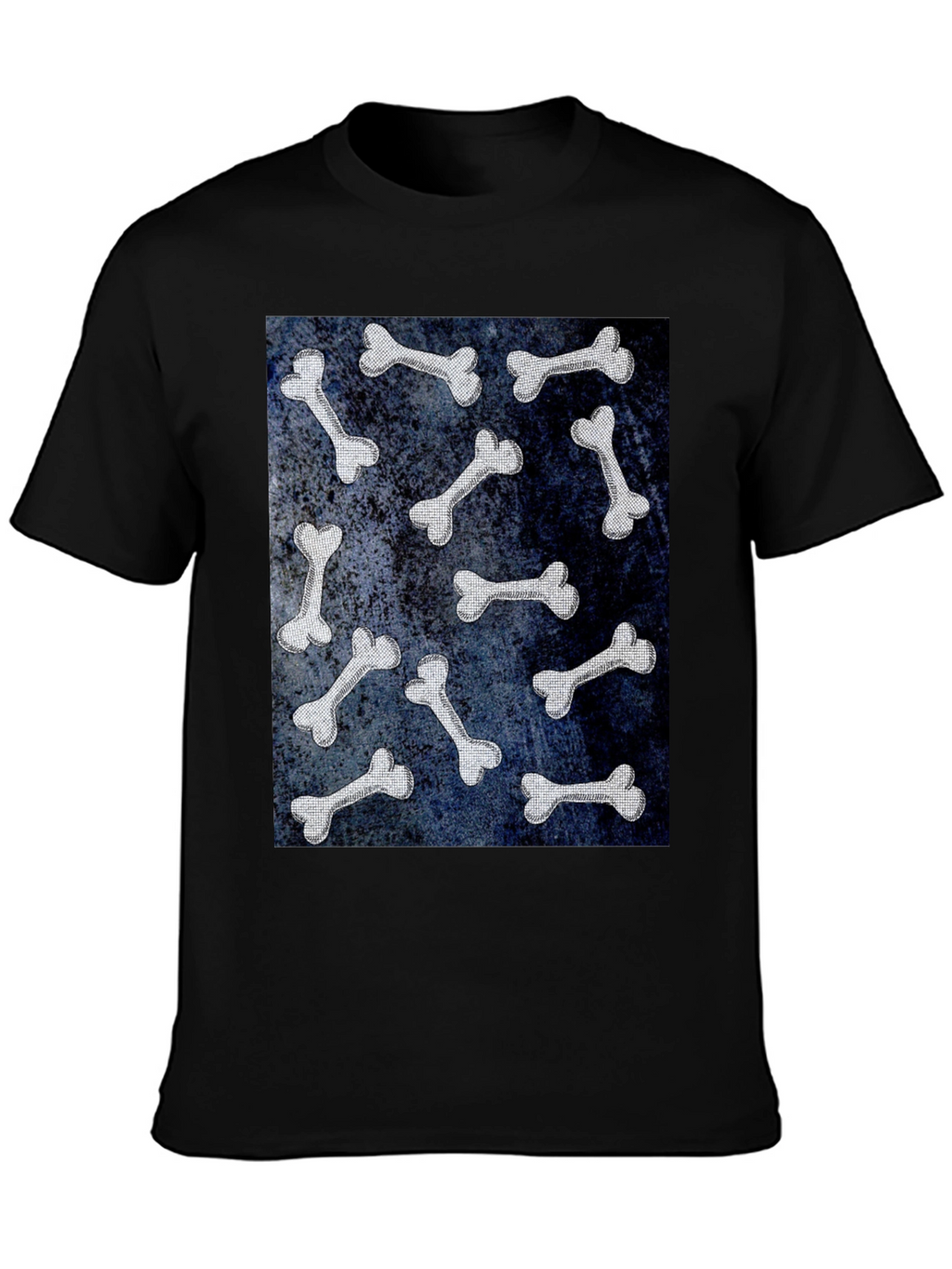 Bone Pattern Black T-Shirt