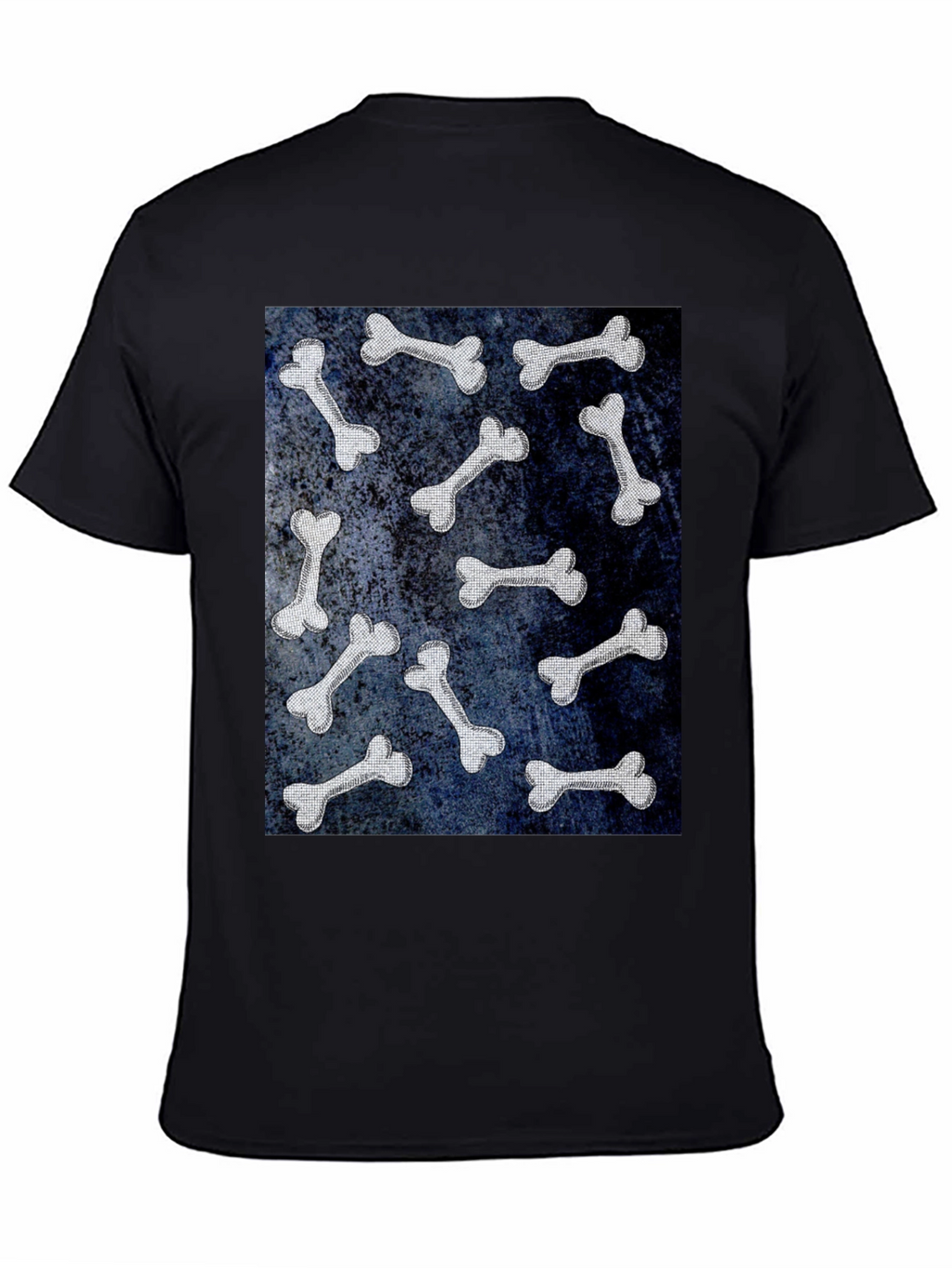 Bone Pattern Black T-Shirt