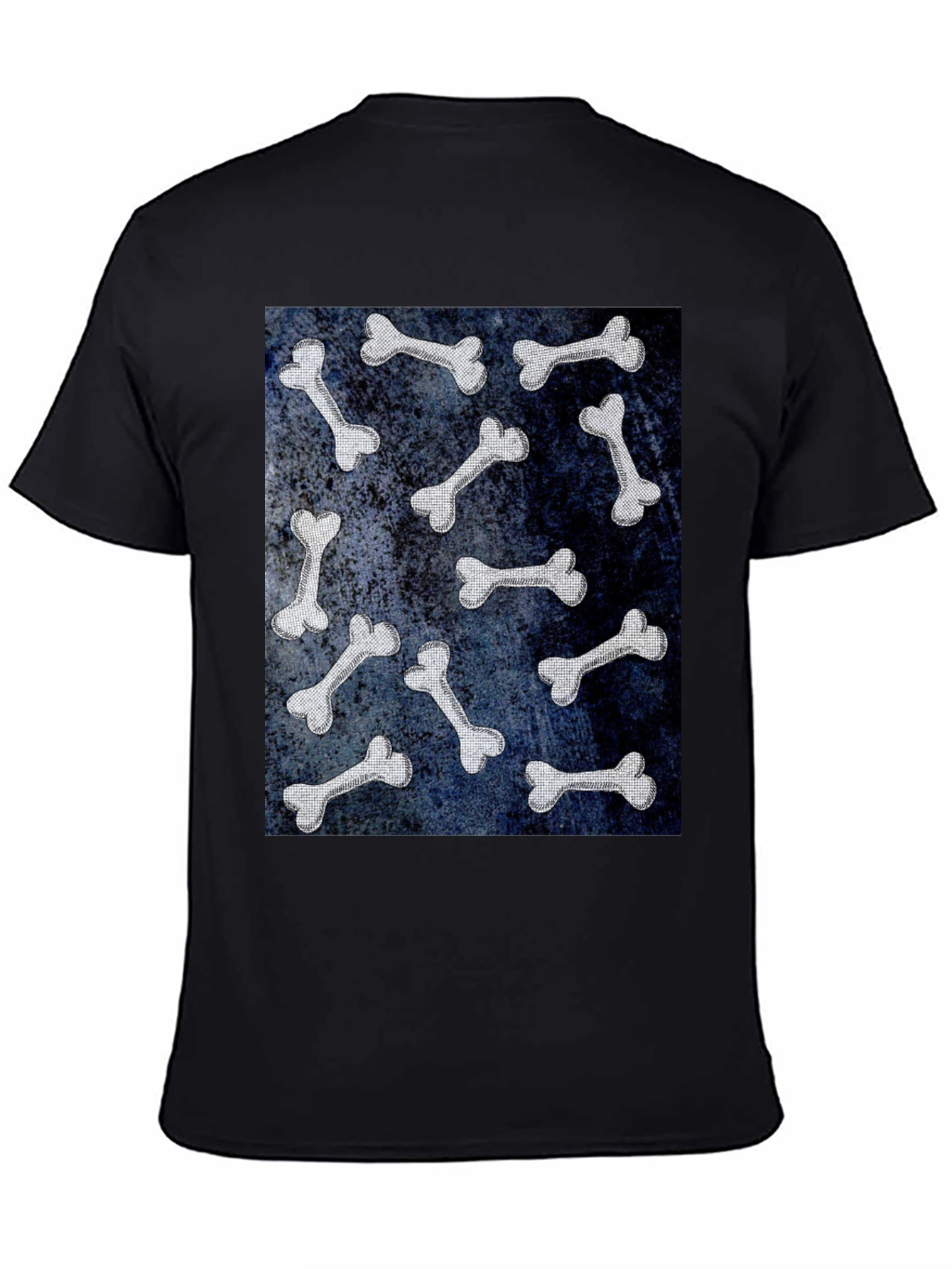 Bone Pattern Black T-Shirt