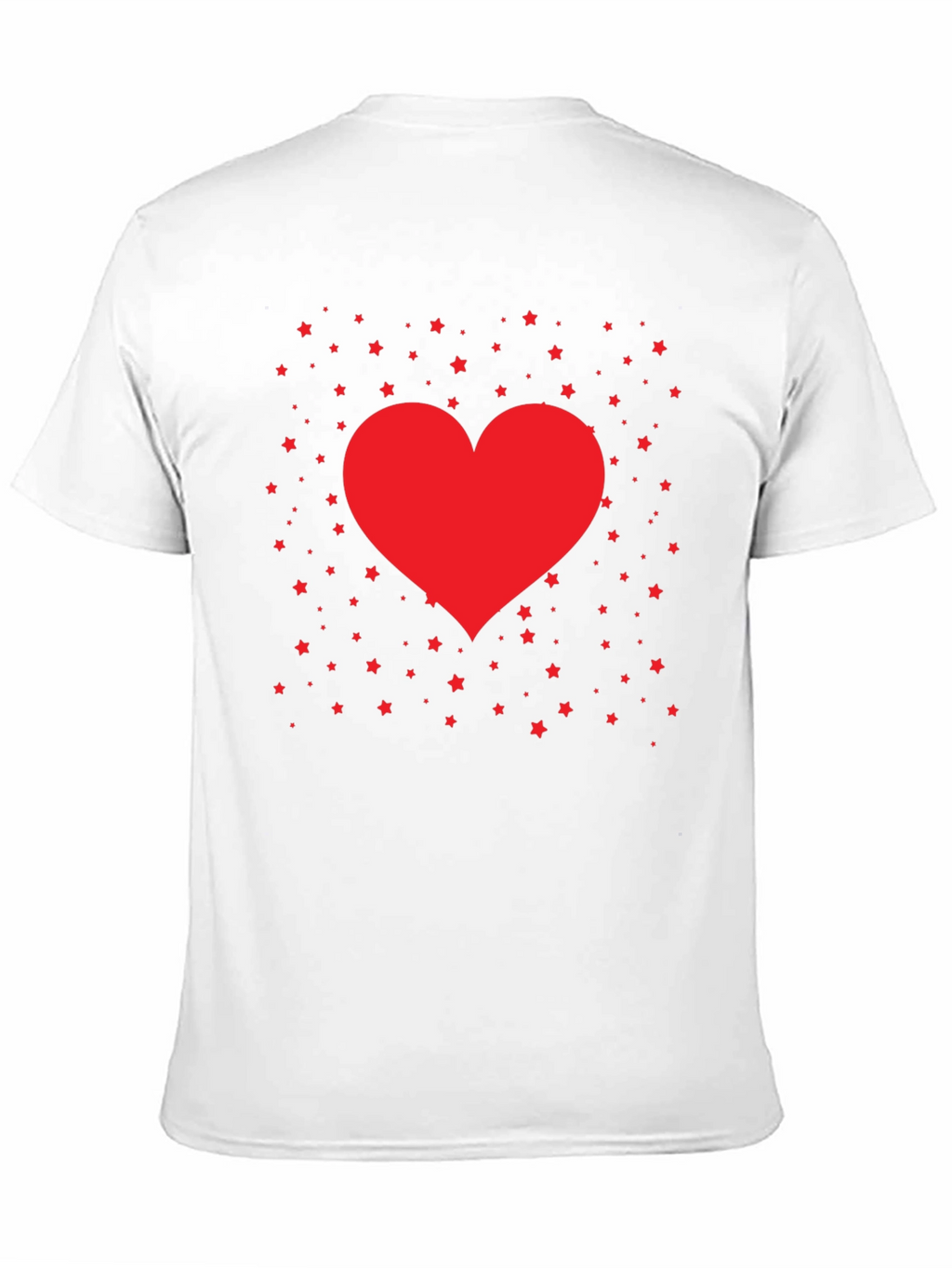 Heart and Stars Graphic Tee - Black Cotton Blend
