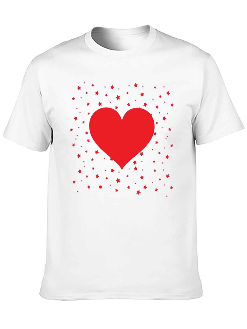 Heart and Stars Graphic Tee - Black Cotton Blend
