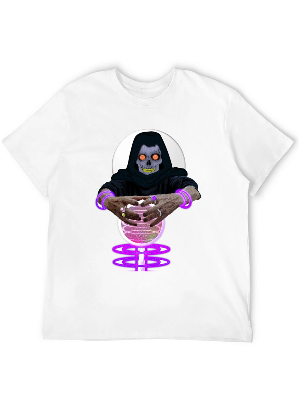 Mystic Skull Crystal Ball Black T-Shirt