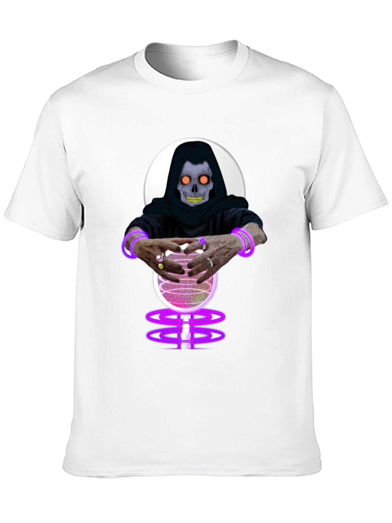 Mystic Skull Crystal Ball Black T-Shirt