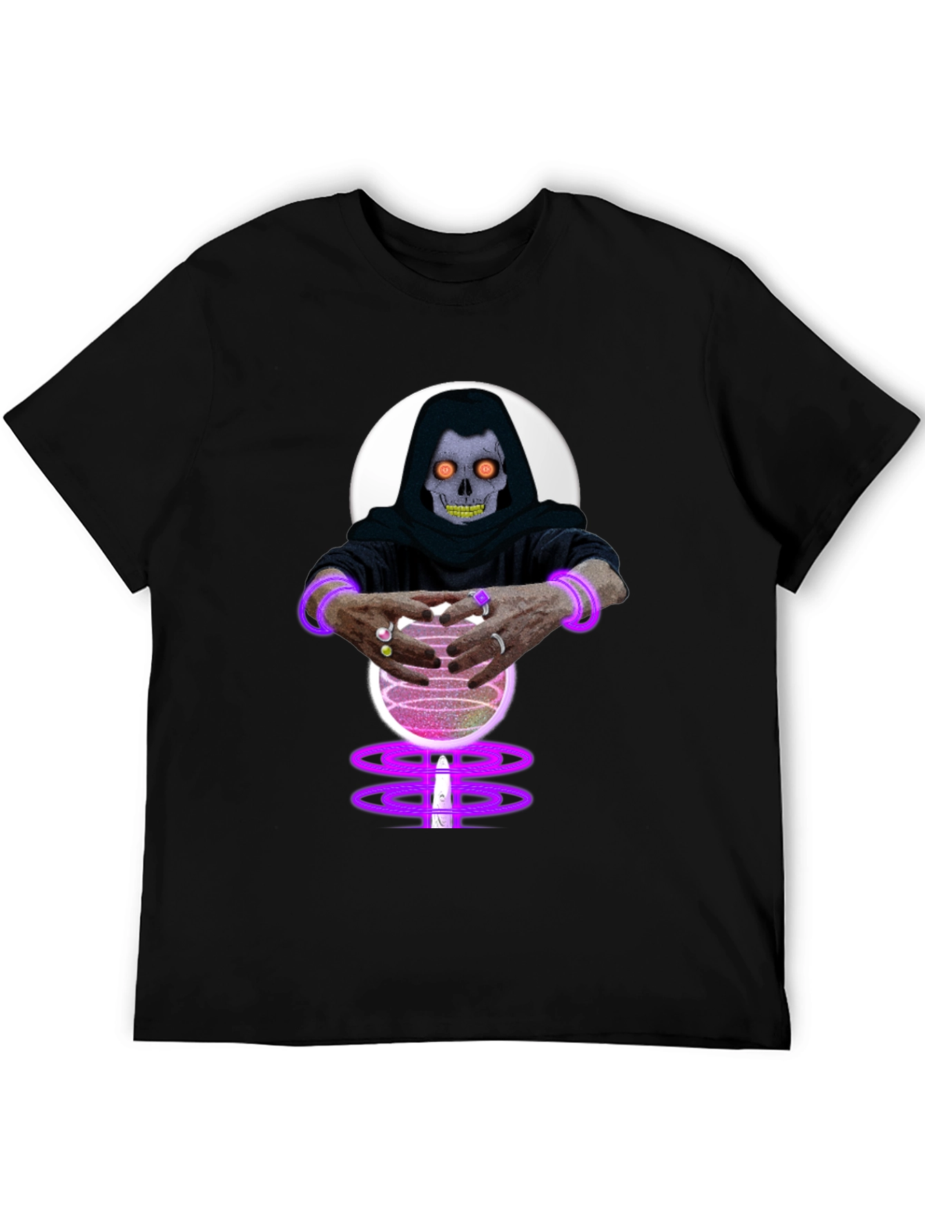 Mystic Skull Crystal Ball Black T-Shirt