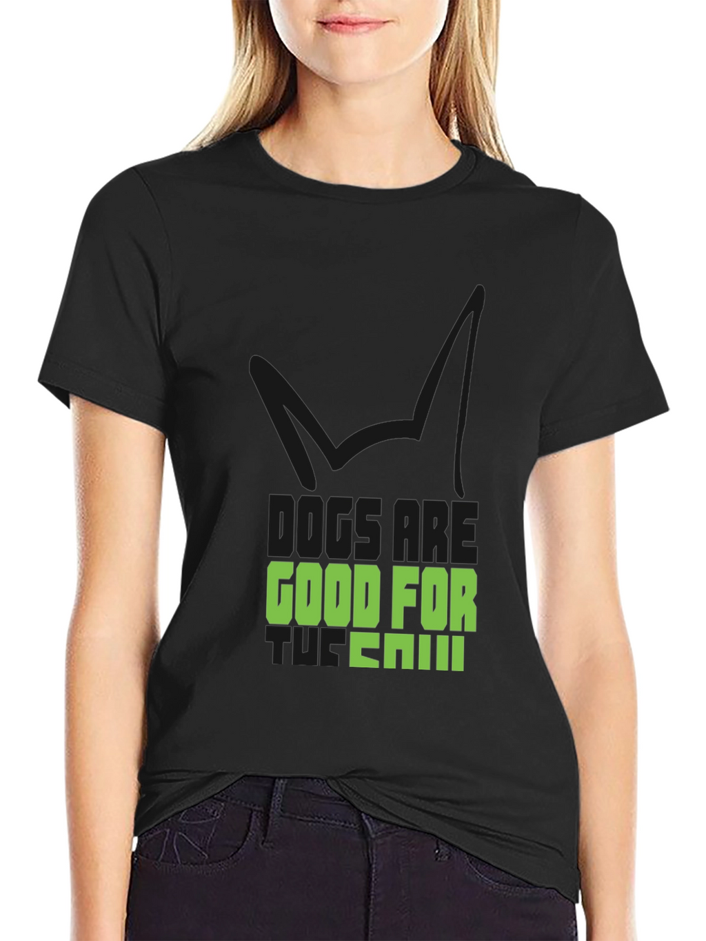 Dogs are Good For You Black T-Shirt