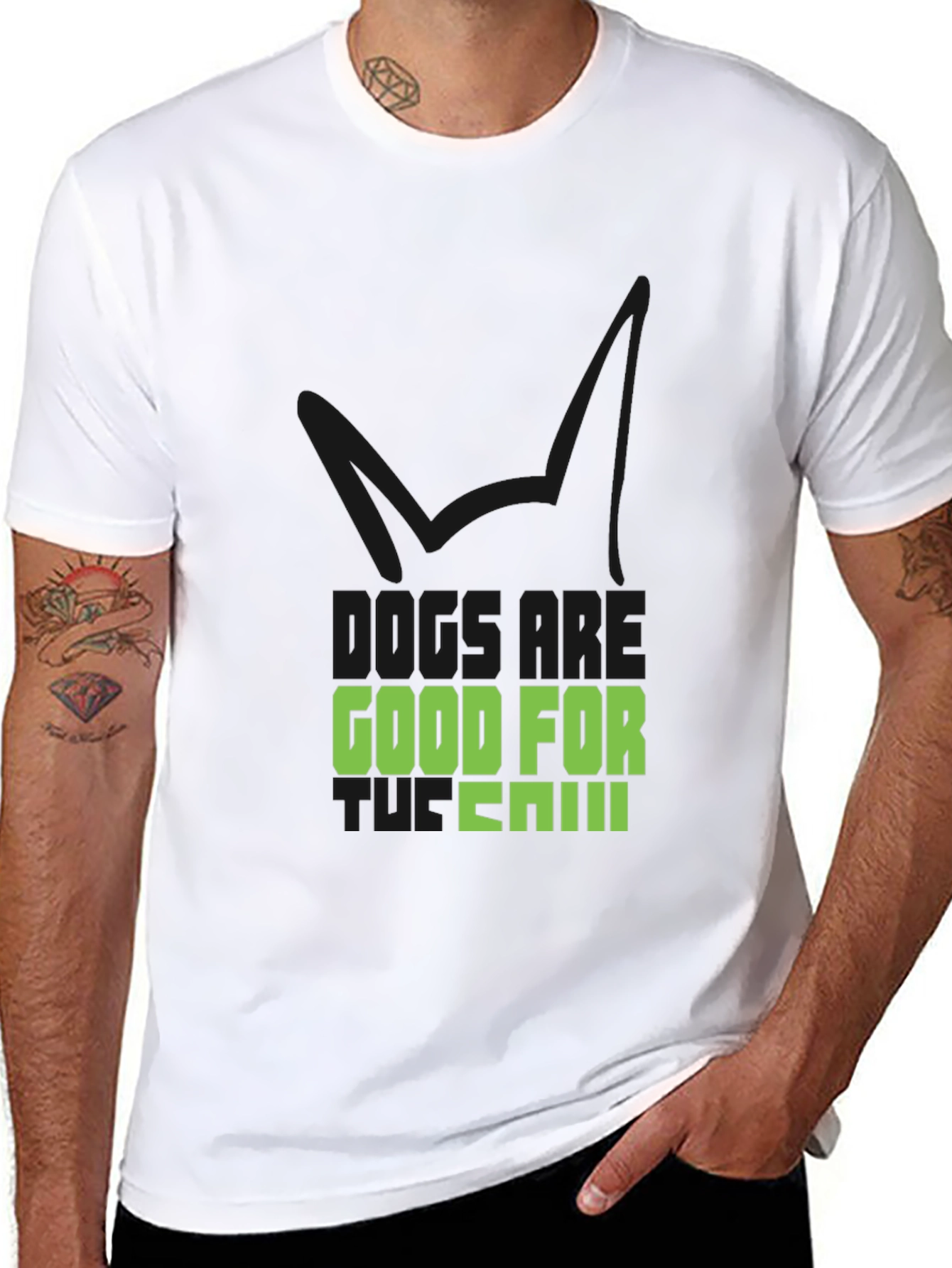 Dogs are Good For You Black T-Shirt