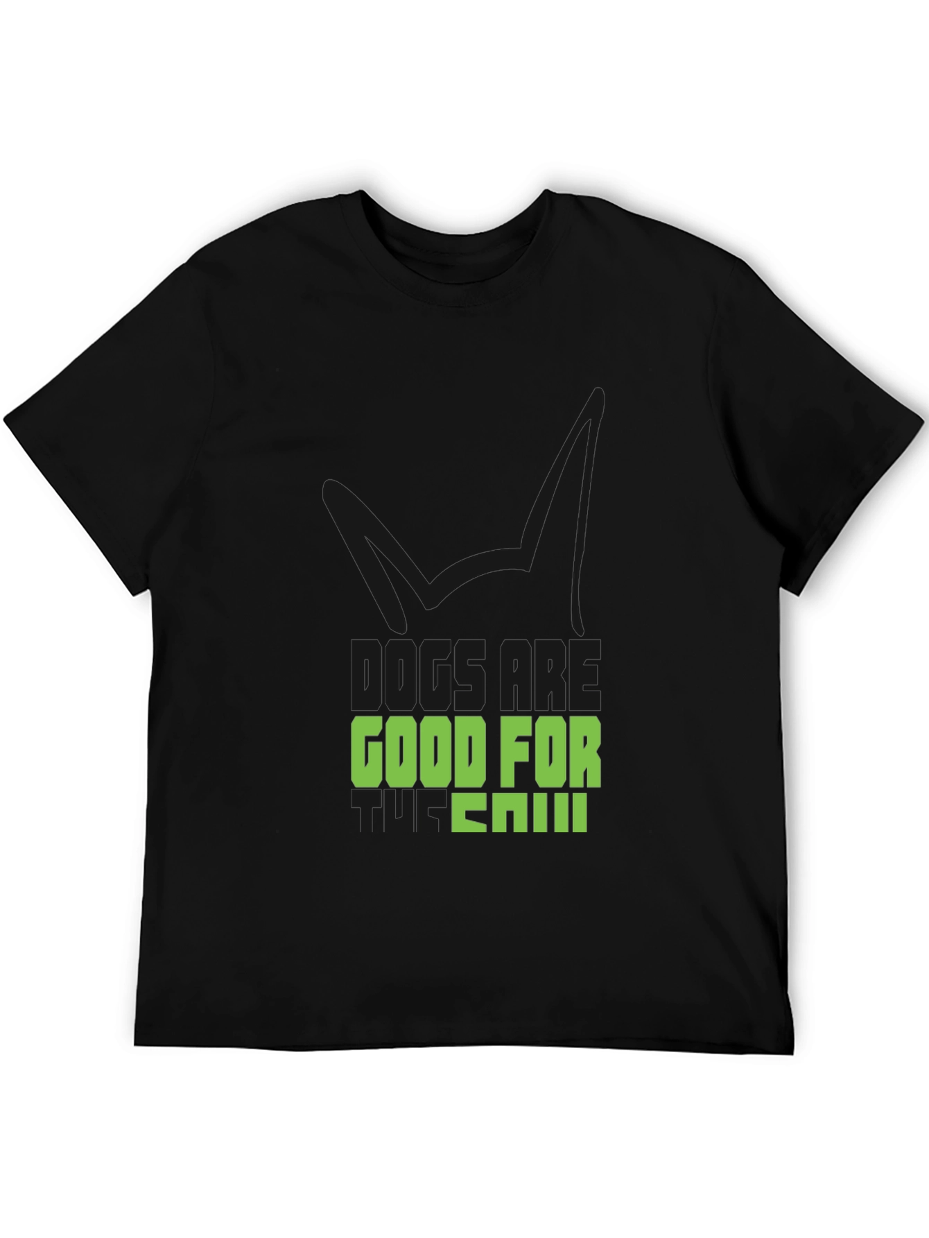 Dogs are Good For You Black T-Shirt